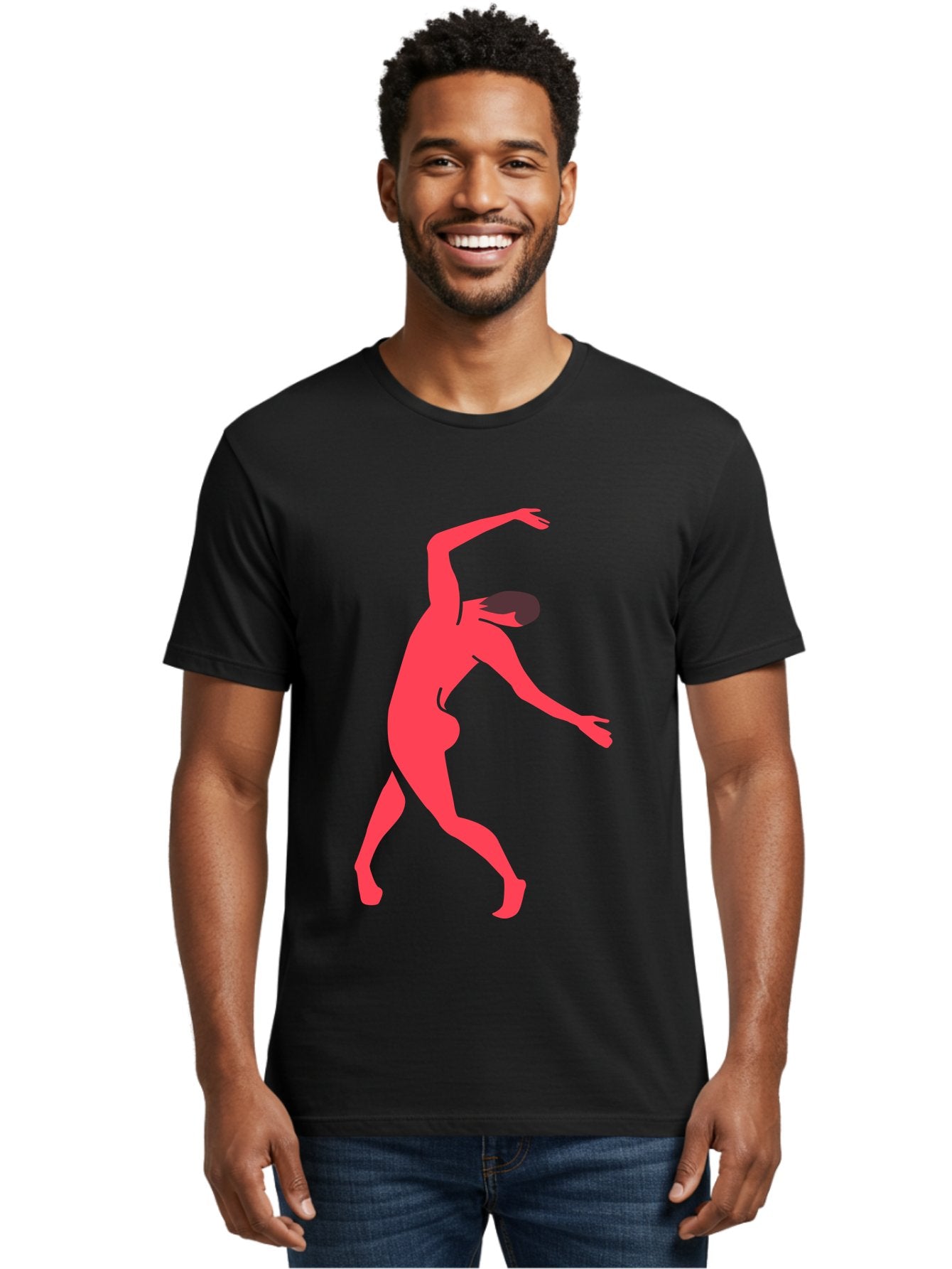 Dancer-1 Men'S Graphic Tee, 100% Cotton, Comfortable Casual Summer Wear, Machine Washable, Female Dancer, Dancing Pose, Dynamic Movement, Modern Dance, Contemporary Dance, Fluid Motion, Elegant Silhouette, Grace, Femininity, Dance Art Aab610 25