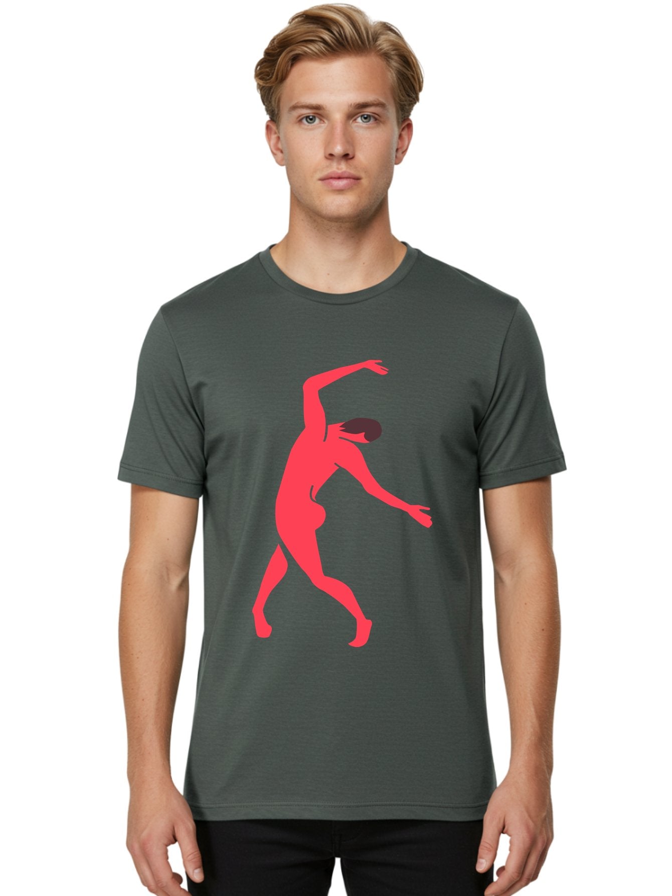 Dancer-1 Men'S Graphic Tee, 100% Cotton, Comfortable Casual Summer Wear, Machine Washable, Female Dancer, Dancing Pose, Dynamic Movement, Modern Dance, Contemporary Dance, Fluid Motion, Elegant Silhouette, Grace, Femininity, Dance Art Aab610 28