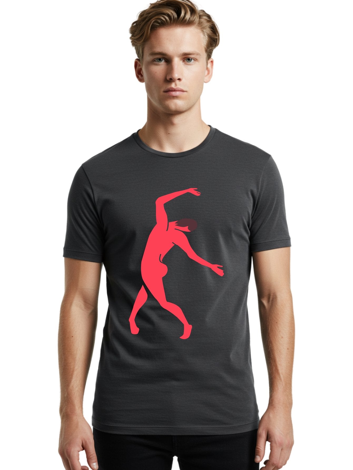 Dancer-1 Men'S Graphic Tee, 100% Cotton, Comfortable Casual Summer Wear, Machine Washable, Female Dancer, Dancing Pose, Dynamic Movement, Modern Dance, Contemporary Dance, Fluid Motion, Elegant Silhouette, Grace, Femininity, Dance Art Aab610 23
