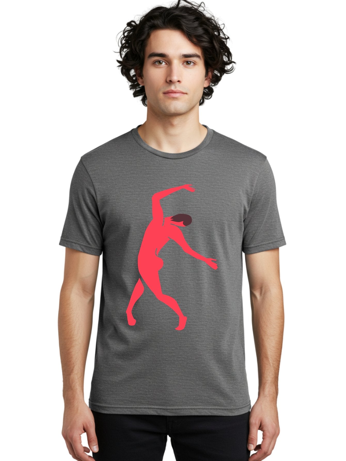 Dancer-1 Men'S Graphic Tee, 100% Cotton, Comfortable Casual Summer Wear, Machine Washable, Female Dancer, Dancing Pose, Dynamic Movement, Modern Dance, Contemporary Dance, Fluid Motion, Elegant Silhouette, Grace, Femininity, Dance Art Aab610 22