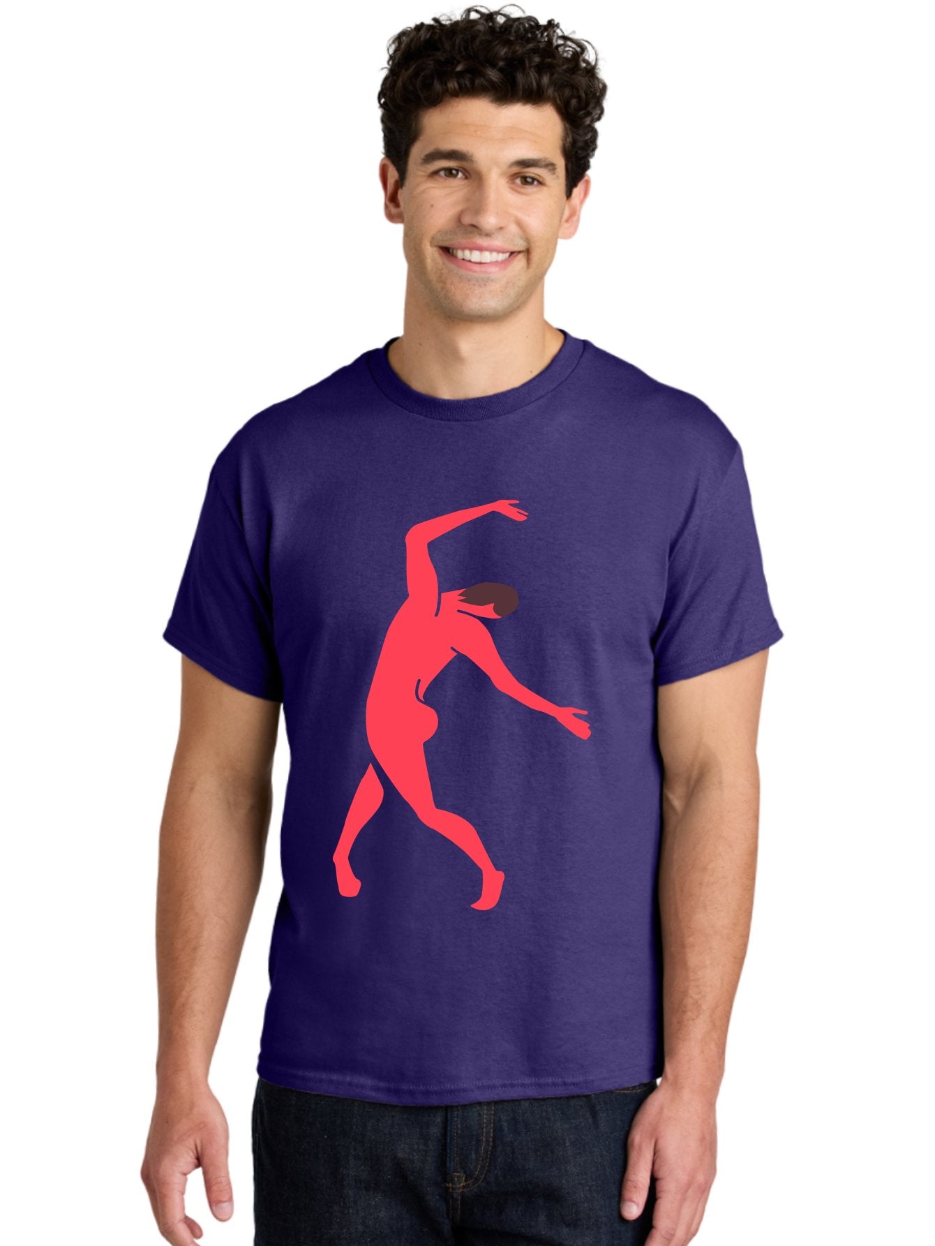 Dancer-1 Men'S Graphic Tee, 100% Cotton, Comfortable Casual Summer Wear, Machine Washable, Female Dancer, Dancing Pose, Dynamic Movement, Modern Dance, Contemporary Dance, Fluid Motion, Elegant Silhouette, Grace, Femininity, Dance Art Aab610 17
