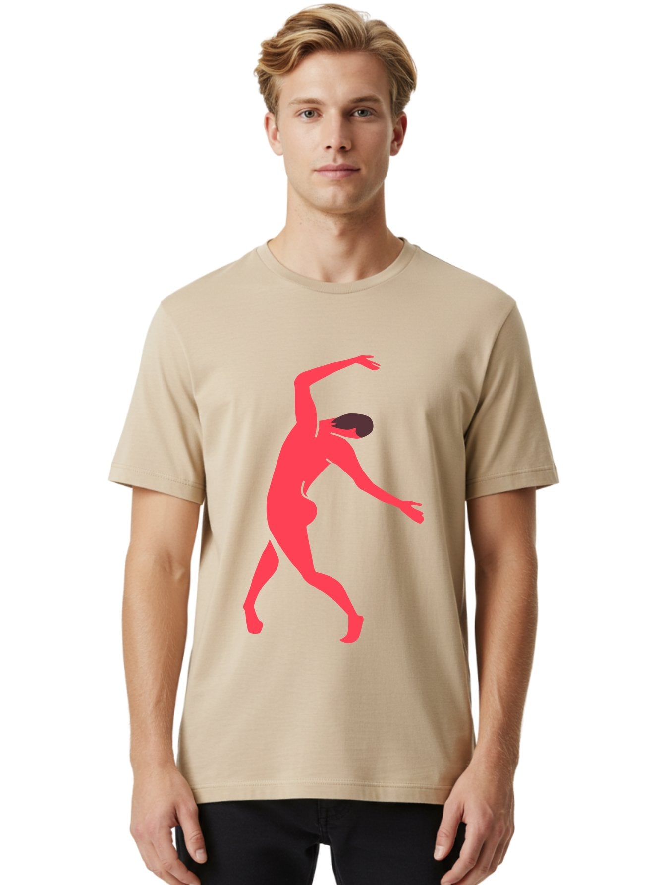 Dancer-1 Men'S Graphic Tee, 100% Cotton, Comfortable Casual Summer Wear, Machine Washable, Female Dancer, Dancing Pose, Dynamic Movement, Modern Dance, Contemporary Dance, Fluid Motion, Elegant Silhouette, Grace, Femininity, Dance Art Aab610 19