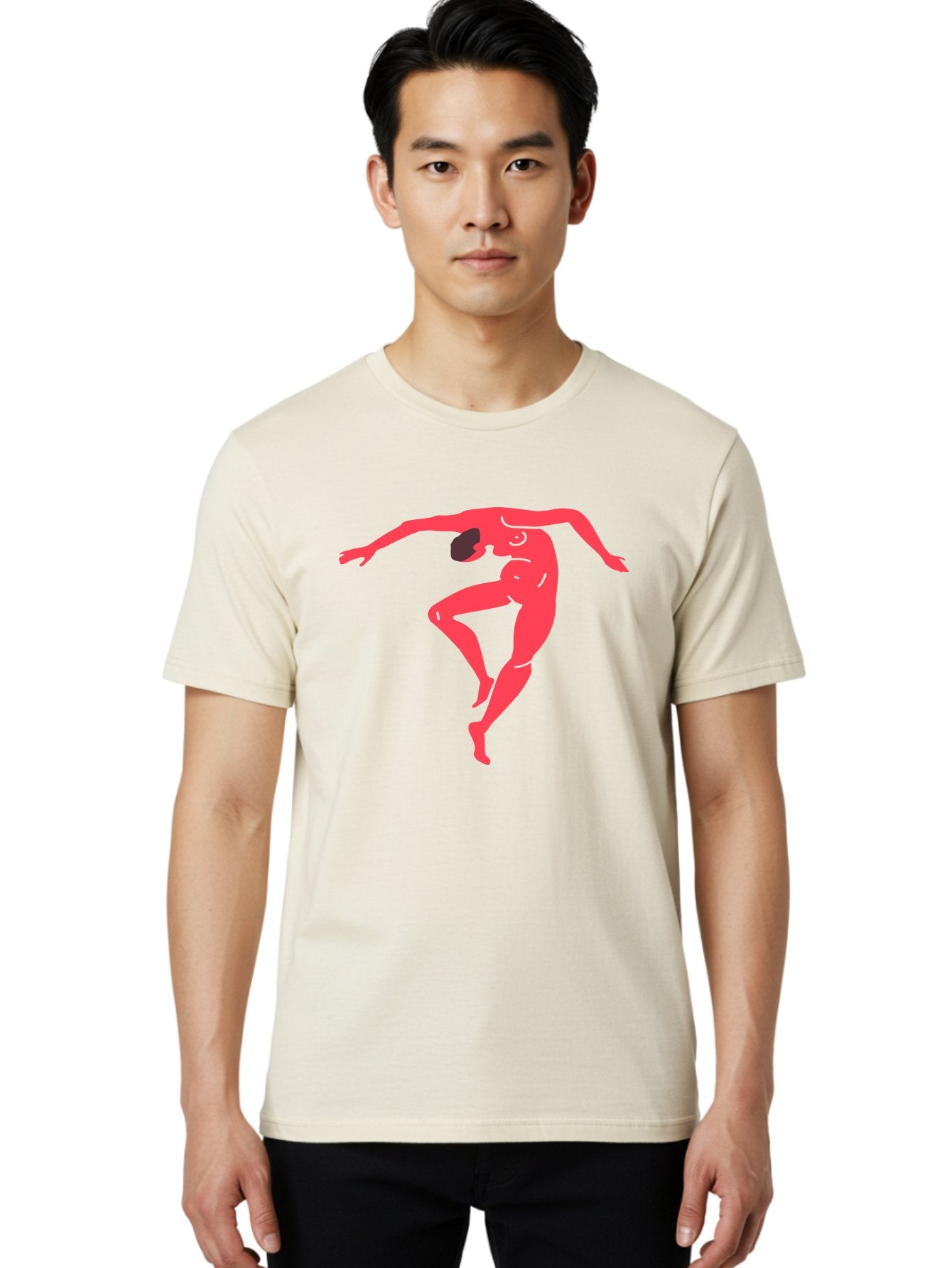 Dancer-2 Men'S Graphic Tee, 100% Cotton, Comfortable Casual Summer Wear, Machine Washable, Dynamic Pose, Human Figure, Dance Movement, Abstract Art, Minimalist Design, Modern Dance, Fluid Motion, Stylized Illustration Aab611 30