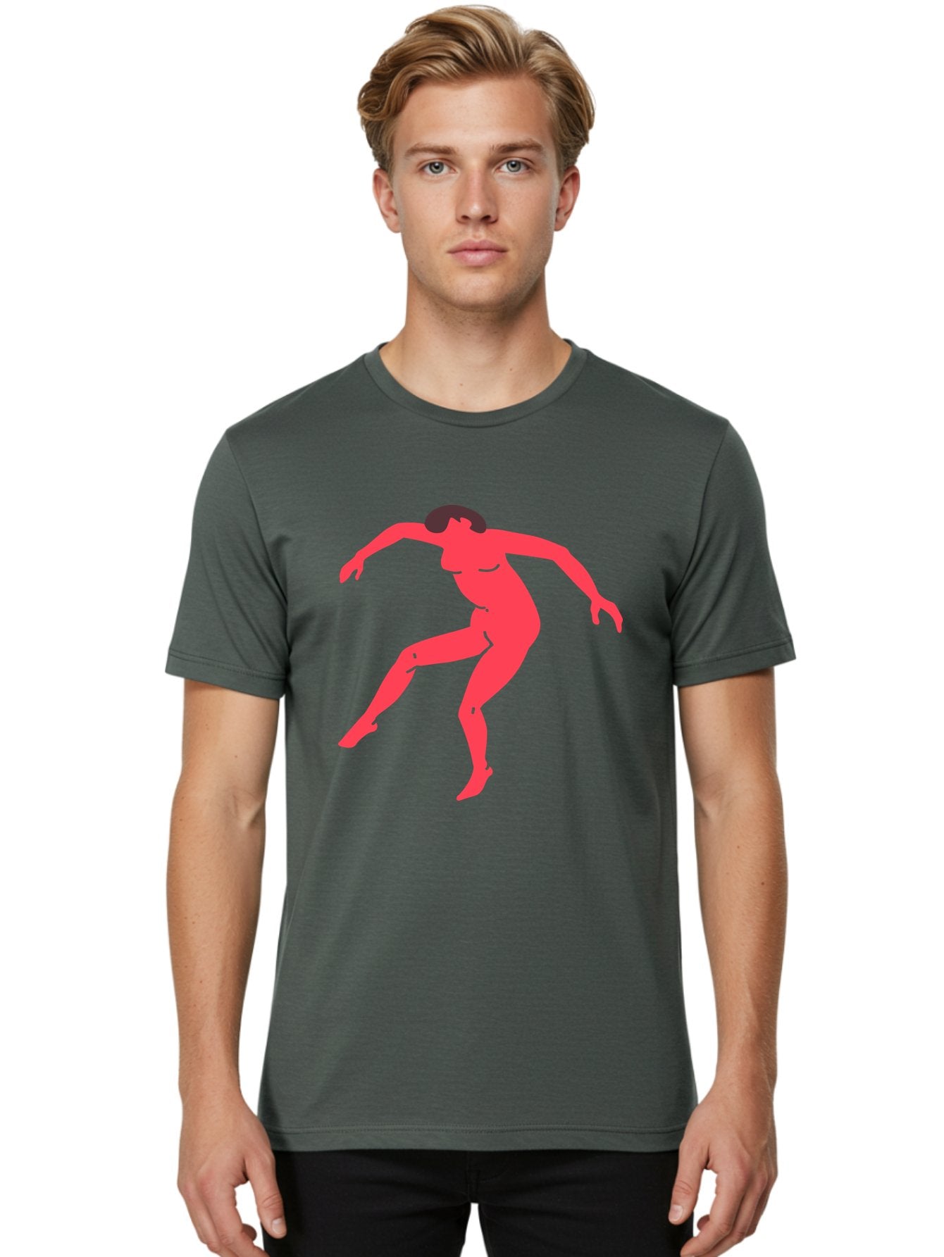 Dancer-3 Men'S Graphic Tee, 100% Cotton, Comfortable Casual Summer Wear, Machine Washable, Dancing Figure, Dynamic Pose, Flowing Movement, Abstract Art, Silhouette, Minimalist Design, Abstract Dancer, Modern Art, Bold Graphics Aab612 19