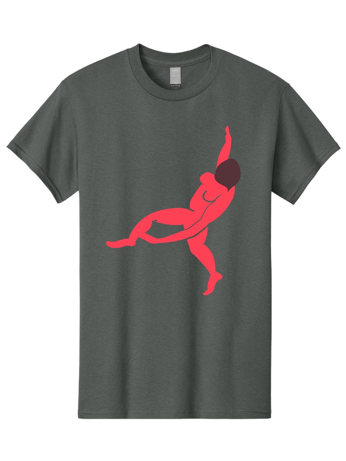 Dancer-4 Men'S Graphic Tee, 100% Cotton, Comfortable Casual Summer Wear, Machine Washable, Dancer In Motion, Flexible Pose, Dynamic Movement, Red Silhouette, Abstract Art, Contemporary Design, Artistic Expression, Fluid Body, Modern Dance, Aab613