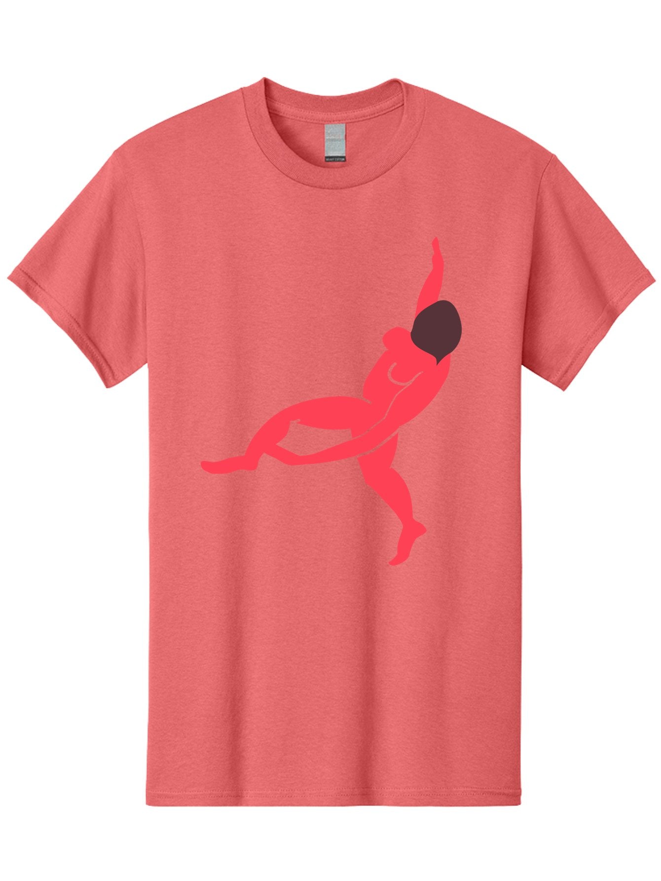 Dancer-4 Men'S Graphic Tee, 100% Cotton, Comfortable Casual Summer Wear, Machine Washable, Dancer In Motion, Flexible Pose, Dynamic Movement, Red Silhouette, Abstract Art, Contemporary Design, Artistic Expression, Fluid Body, Modern Dance, Aab613 4