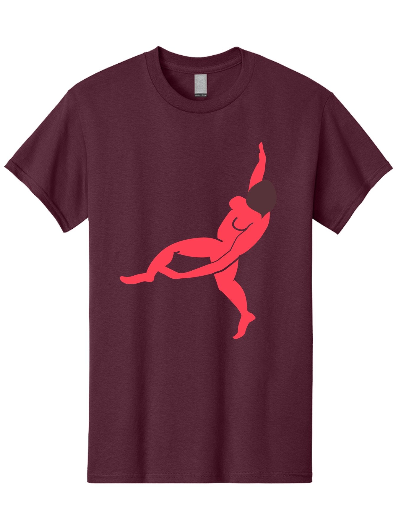 Dancer-4 Men'S Graphic Tee, 100% Cotton, Comfortable Casual Summer Wear, Machine Washable, Dancer In Motion, Flexible Pose, Dynamic Movement, Red Silhouette, Abstract Art, Contemporary Design, Artistic Expression, Fluid Body, Modern Dance, Aab613 6