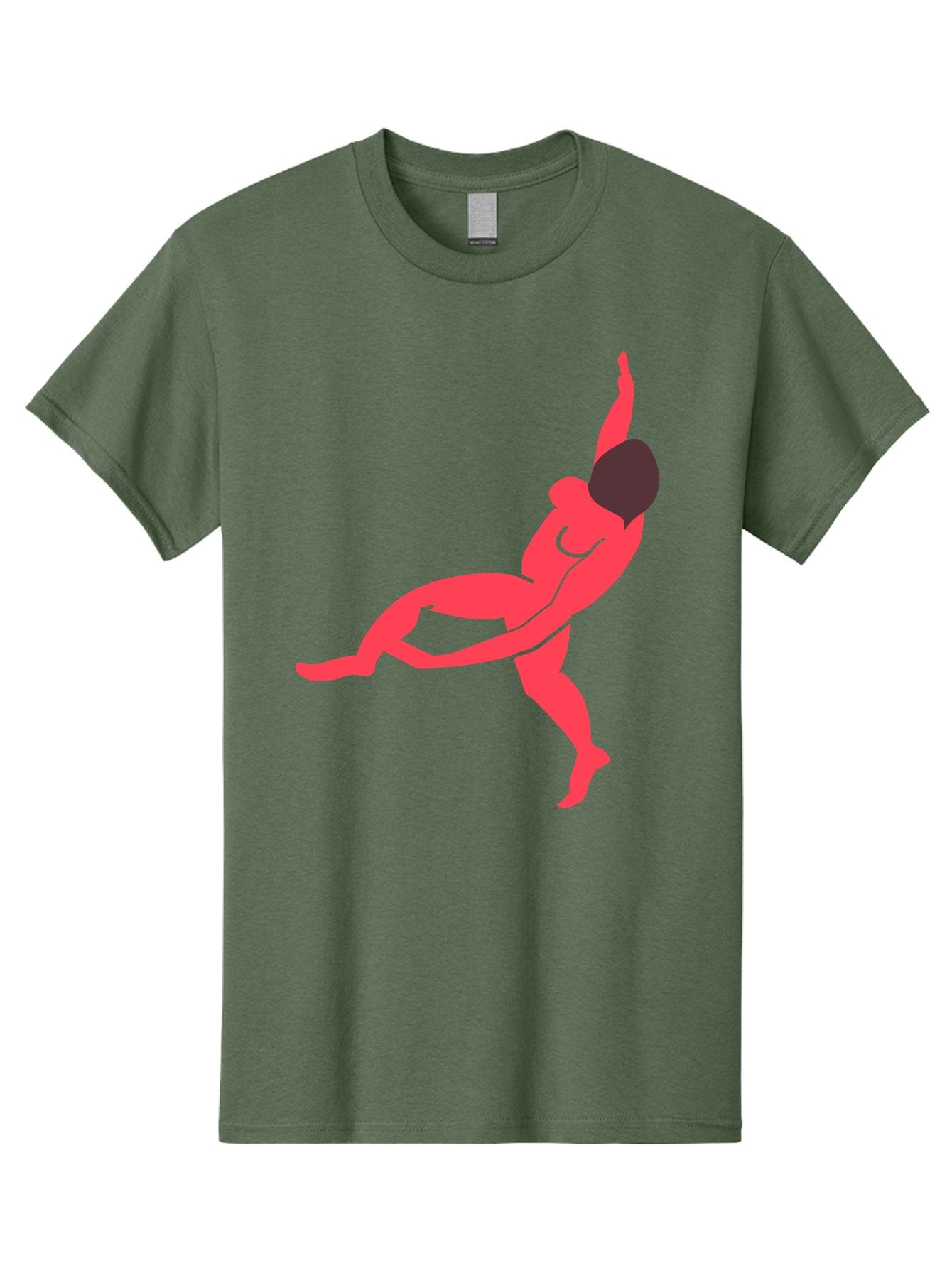 Dancer-4 Men'S Graphic Tee, 100% Cotton, Comfortable Casual Summer Wear, Machine Washable, Dancer In Motion, Flexible Pose, Dynamic Movement, Red Silhouette, Abstract Art, Contemporary Design, Artistic Expression, Fluid Body, Modern Dance, Aab613 5
