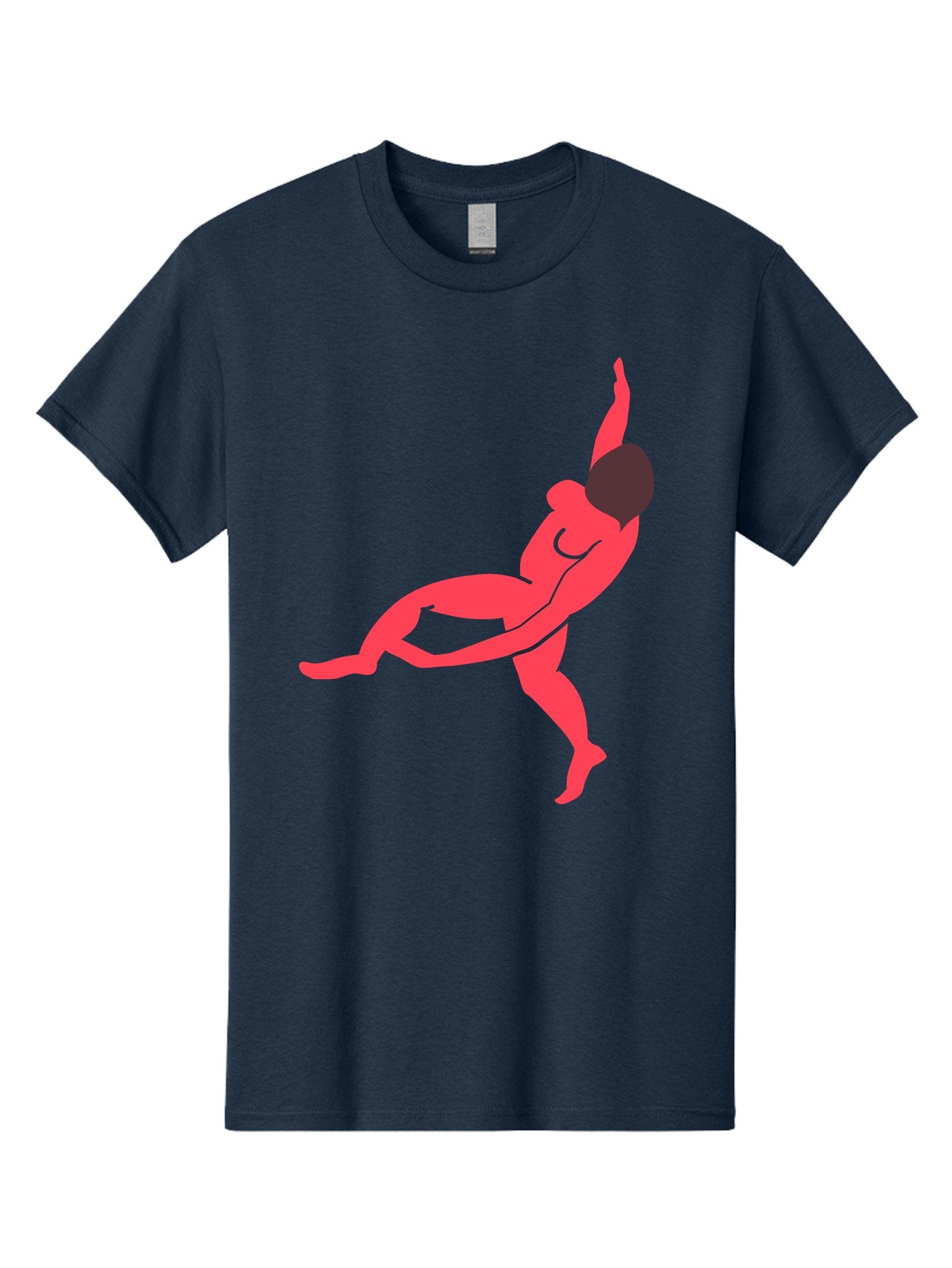 Dancer-4 Men'S Graphic Tee, 100% Cotton, Comfortable Casual Summer Wear, Machine Washable, Dancer In Motion, Flexible Pose, Dynamic Movement, Red Silhouette, Abstract Art, Contemporary Design, Artistic Expression, Fluid Body, Modern Dance, Aab613