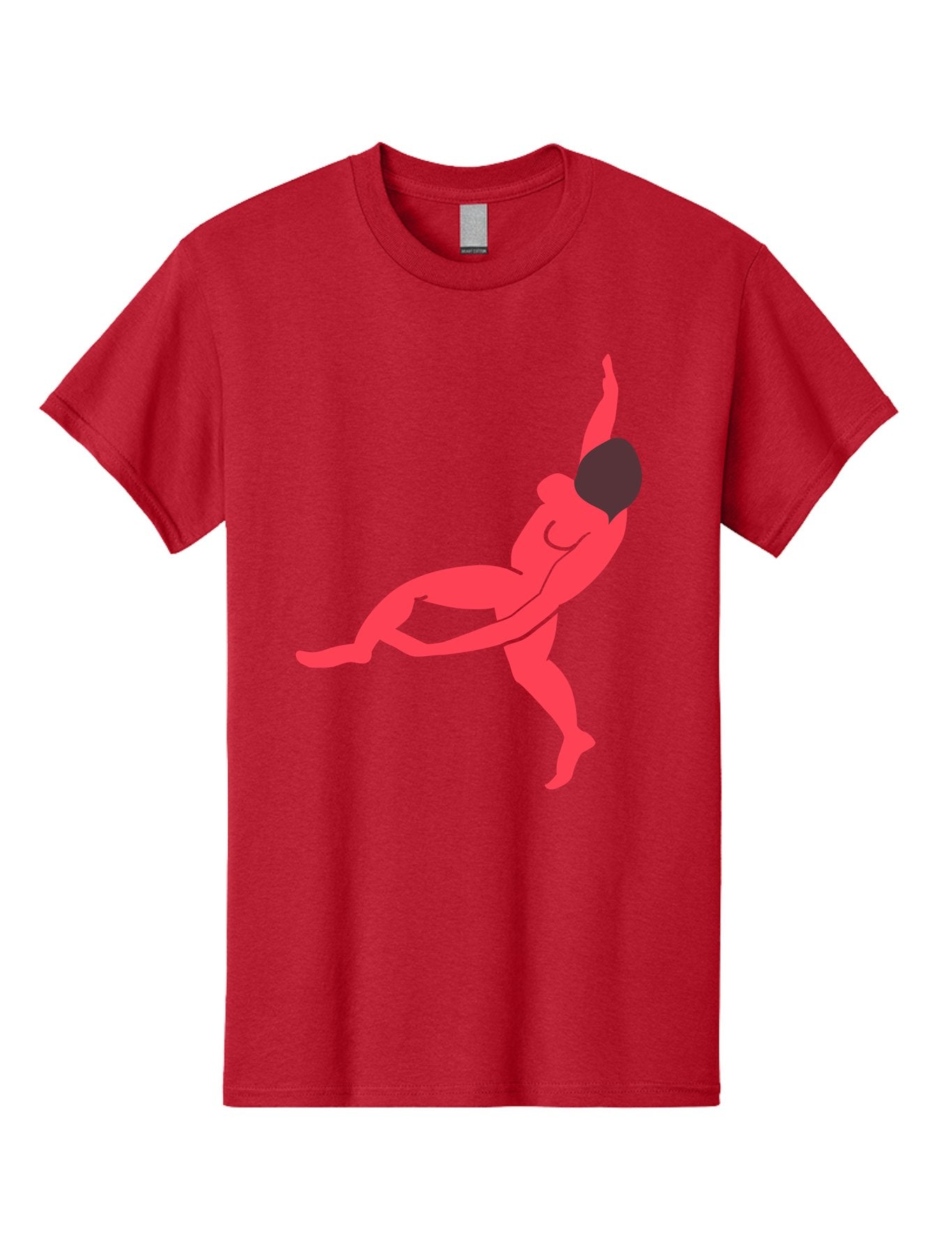 Dancer-4 Men'S Graphic Tee, 100% Cotton, Comfortable Casual Summer Wear, Machine Washable, Dancer In Motion, Flexible Pose, Dynamic Movement, Red Silhouette, Abstract Art, Contemporary Design, Artistic Expression, Fluid Body, Modern Dance, Aab613 3