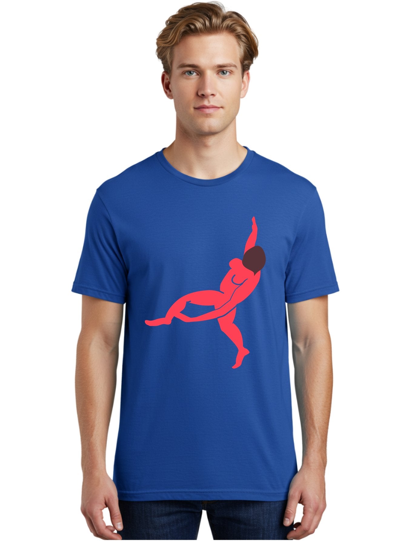 Dancer-4 Men'S Graphic Tee, 100% Cotton, Comfortable Casual Summer Wear, Machine Washable, Dancer In Motion, Flexible Pose, Dynamic Movement, Red Silhouette, Abstract Art, Contemporary Design, Artistic Expression, Fluid Body, Modern Dance, Aab613 20