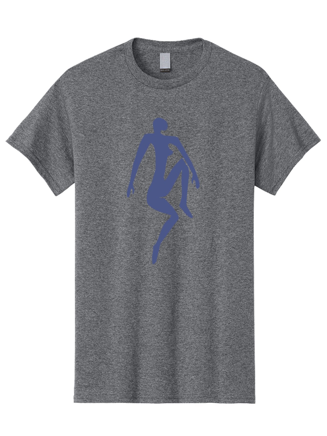Dancer Men'S Graphic Tee, 100% Cotton, Comfortable Casual Summer Wear, Machine Washable, Nude Silhouette, Abstract Human Figure, Minimalist Art, Modern Sculpture, Elegant Pose, Flowing Lines, Abstract Representation Aab614 3