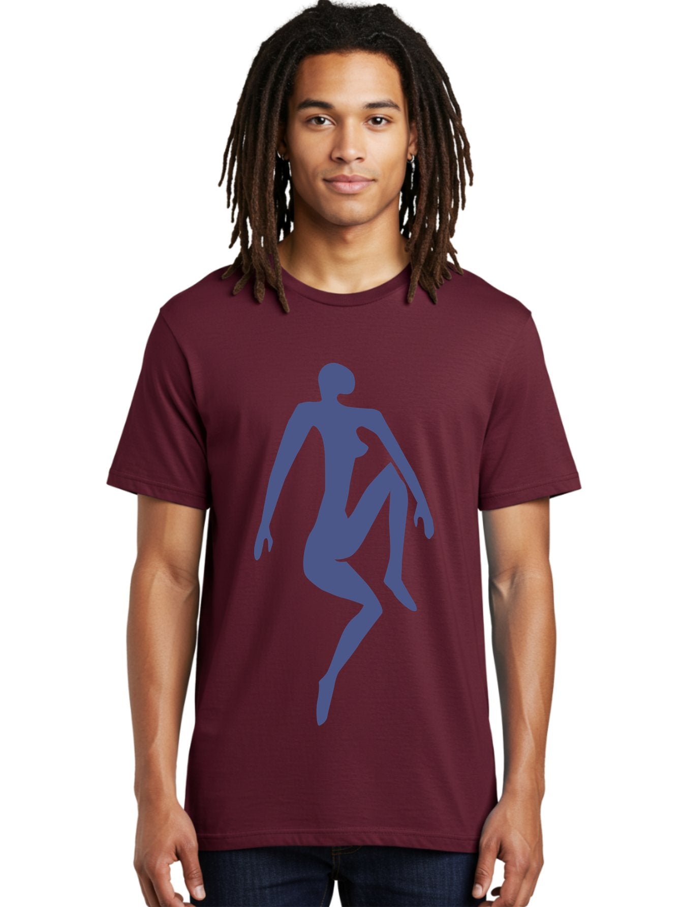 Dancer Men'S Graphic Tee, 100% Cotton, Comfortable Casual Summer Wear, Machine Washable, Nude Silhouette, Abstract Human Figure, Minimalist Art, Modern Sculpture, Elegant Pose, Flowing Lines, Abstract Representation Aab614 28