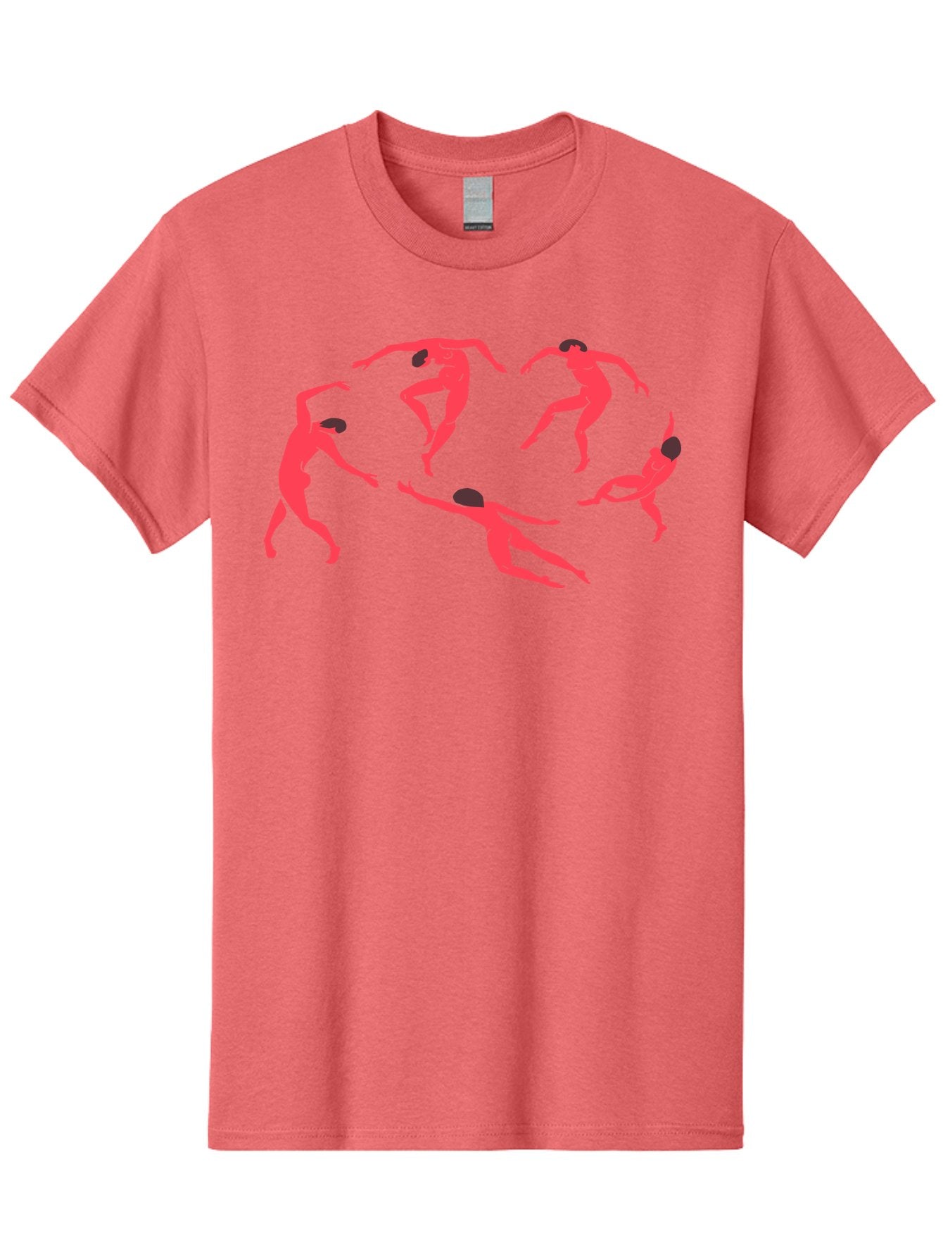 Dancing-Figures-1 Men'S Graphic Tee, 100% Cotton, Comfortable Casual Summer Wear, Machine Washable, Dancing Figures, Dynamic Movement, Neon Pink Silhouettes, Black Hair, Contemporary Dance, Fluid Motion, Abstract Art, Modern Design Aab615 12