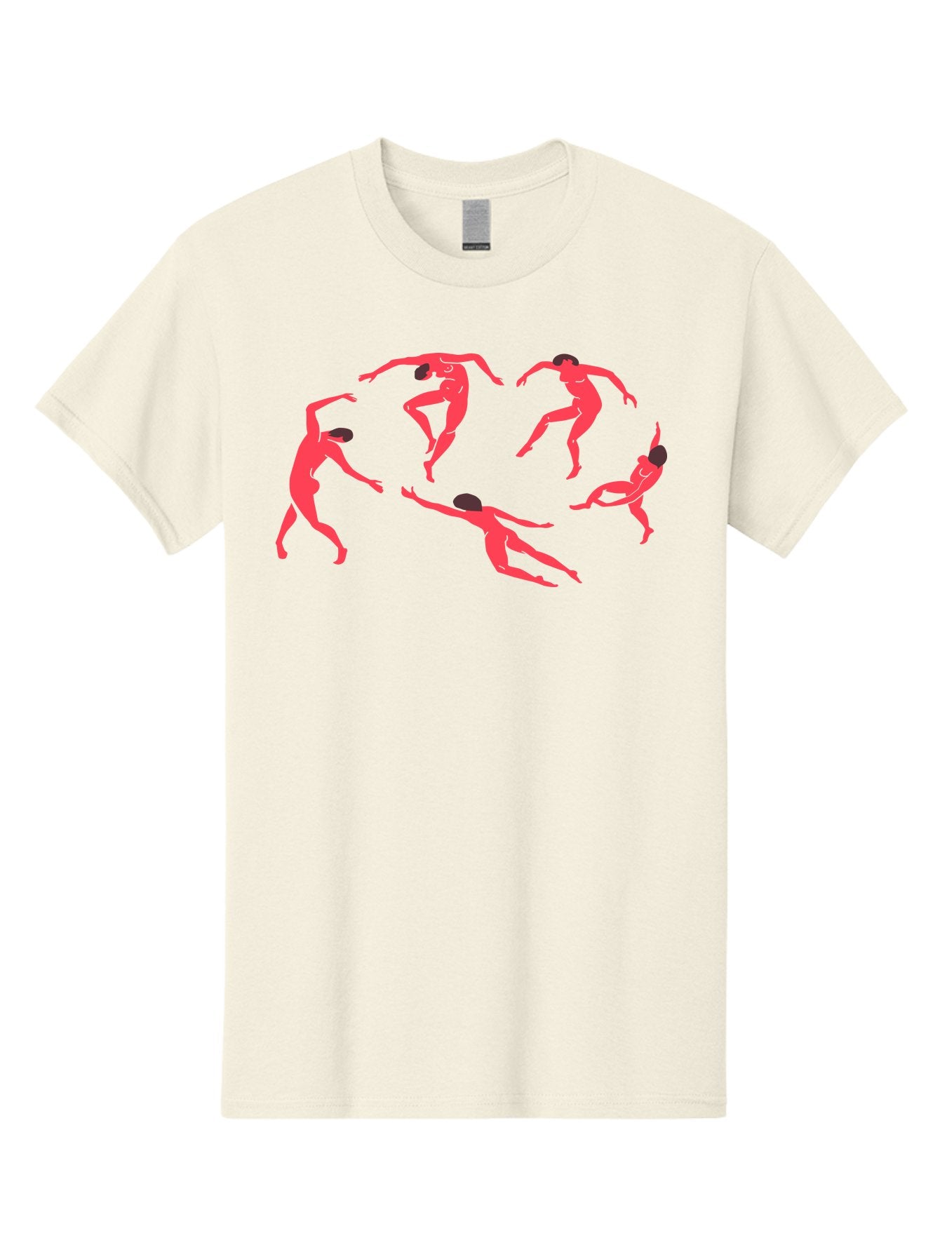 Dancing-Figures-1 Men'S Graphic Tee, 100% Cotton, Comfortable Casual Summer Wear, Machine Washable, Dancing Figures, Dynamic Movement, Neon Pink Silhouettes, Black Hair, Contemporary Dance, Fluid Motion, Abstract Art, Modern Design Aab615