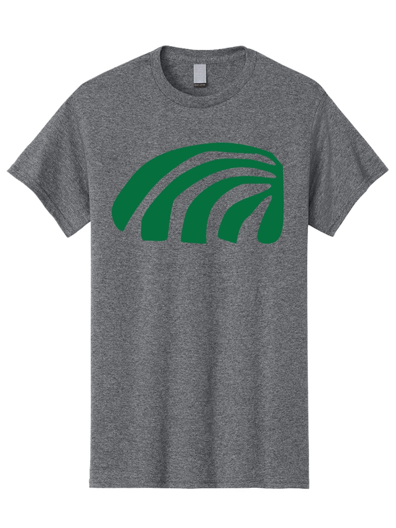 Fanning-Lines Men'S Graphic Tee, 100% Cotton, Comfortable Casual Summer Wear, Machine Washable, Wifi Symbol, Wireless Connectivity, Signal Strength, Dark Green Icon, Modern Design, Abstract Shape Aab618