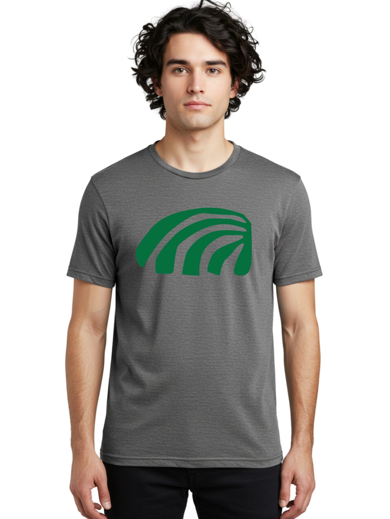 Fanning-Lines Men'S Graphic Tee, 100% Cotton, Comfortable Casual Summer Wear, Machine Washable, Wifi Symbol, Wireless Connectivity, Signal Strength, Dark Green Icon, Modern Design, Abstract Shape Aab618 21