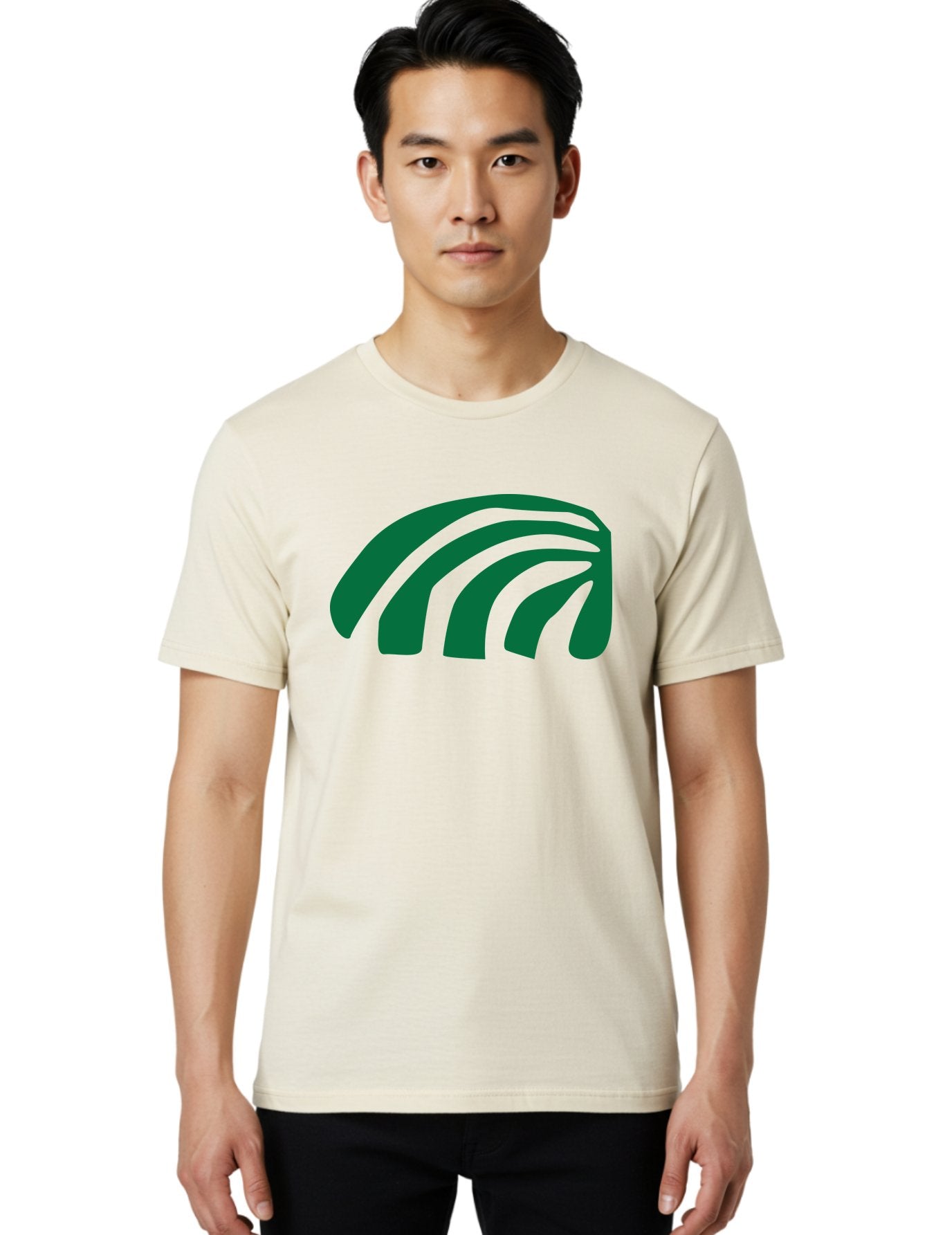 Fanning-Lines Men'S Graphic Tee, 100% Cotton, Comfortable Casual Summer Wear, Machine Washable, Wifi Symbol, Wireless Connectivity, Signal Strength, Dark Green Icon, Modern Design, Abstract Shape Aab618 29