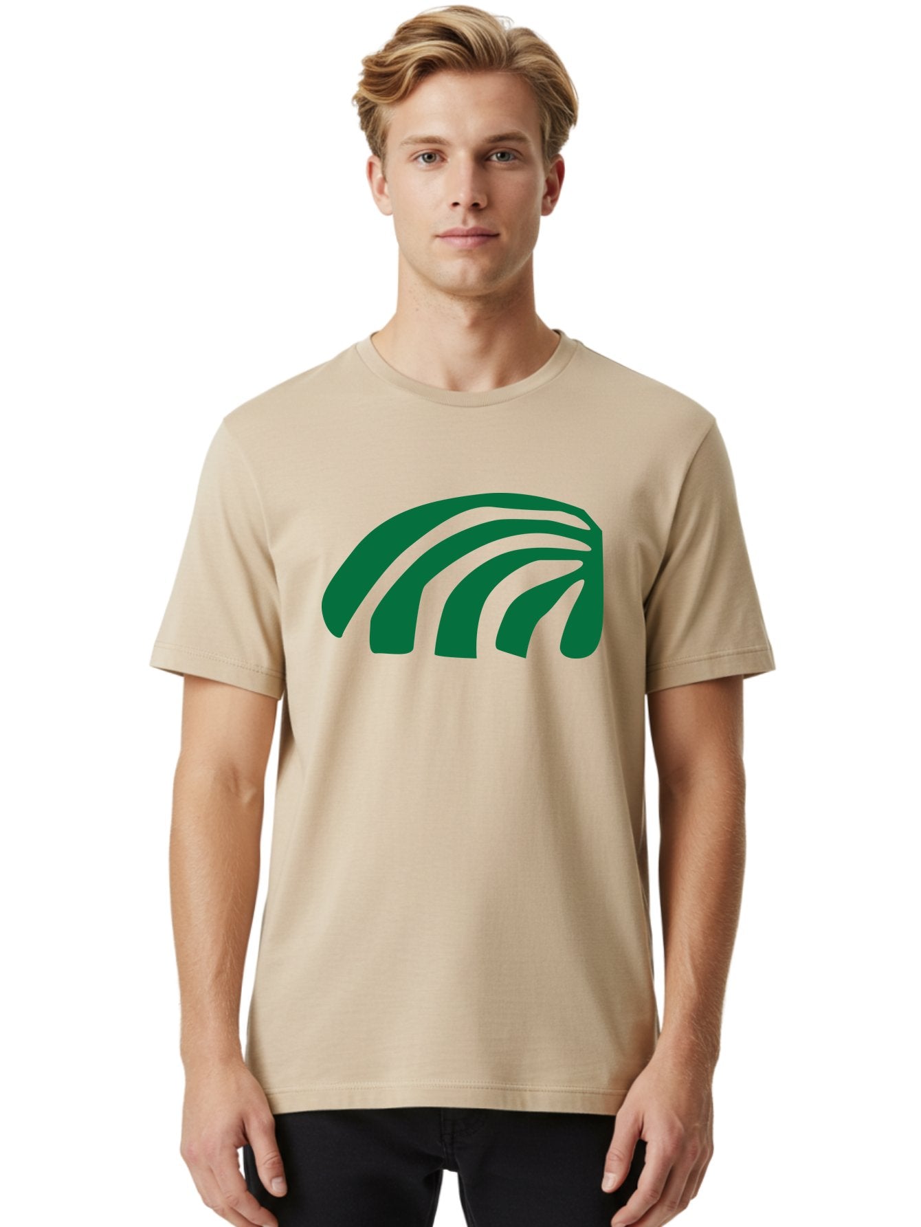 Fanning-Lines Men'S Graphic Tee, 100% Cotton, Comfortable Casual Summer Wear, Machine Washable, Wifi Symbol, Wireless Connectivity, Signal Strength, Dark Green Icon, Modern Design, Abstract Shape Aab618 16