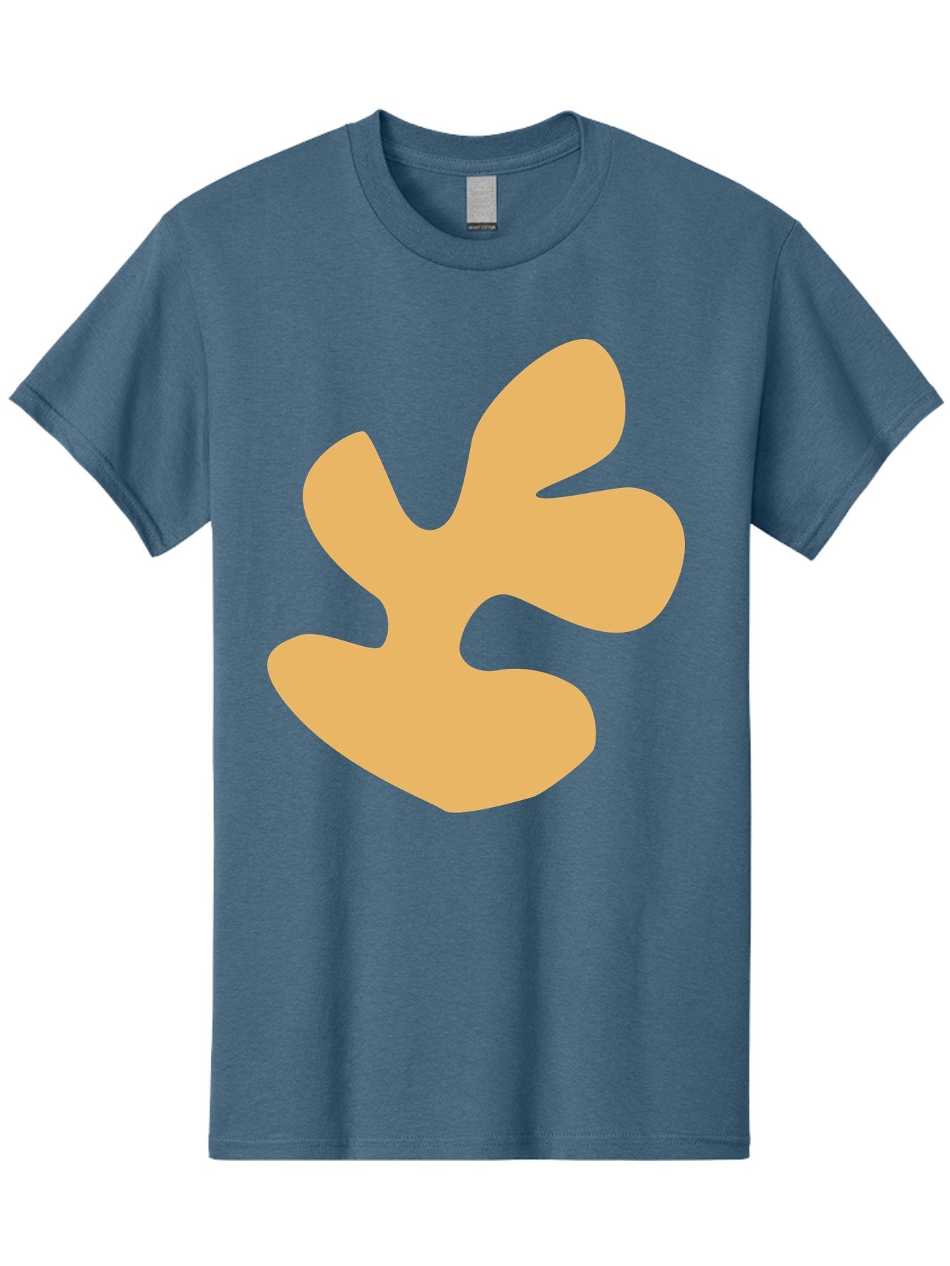 Ginkgo-Leaf Men'S Graphic Tee, 100% Cotton, Comfortable Casual Summer Wear, Machine Washable, Ginko Leaf, Abstract Shape, Minimalist Design, Simple Graphics, Tan Color, Modern Art, Digital Illustration Aab619 4