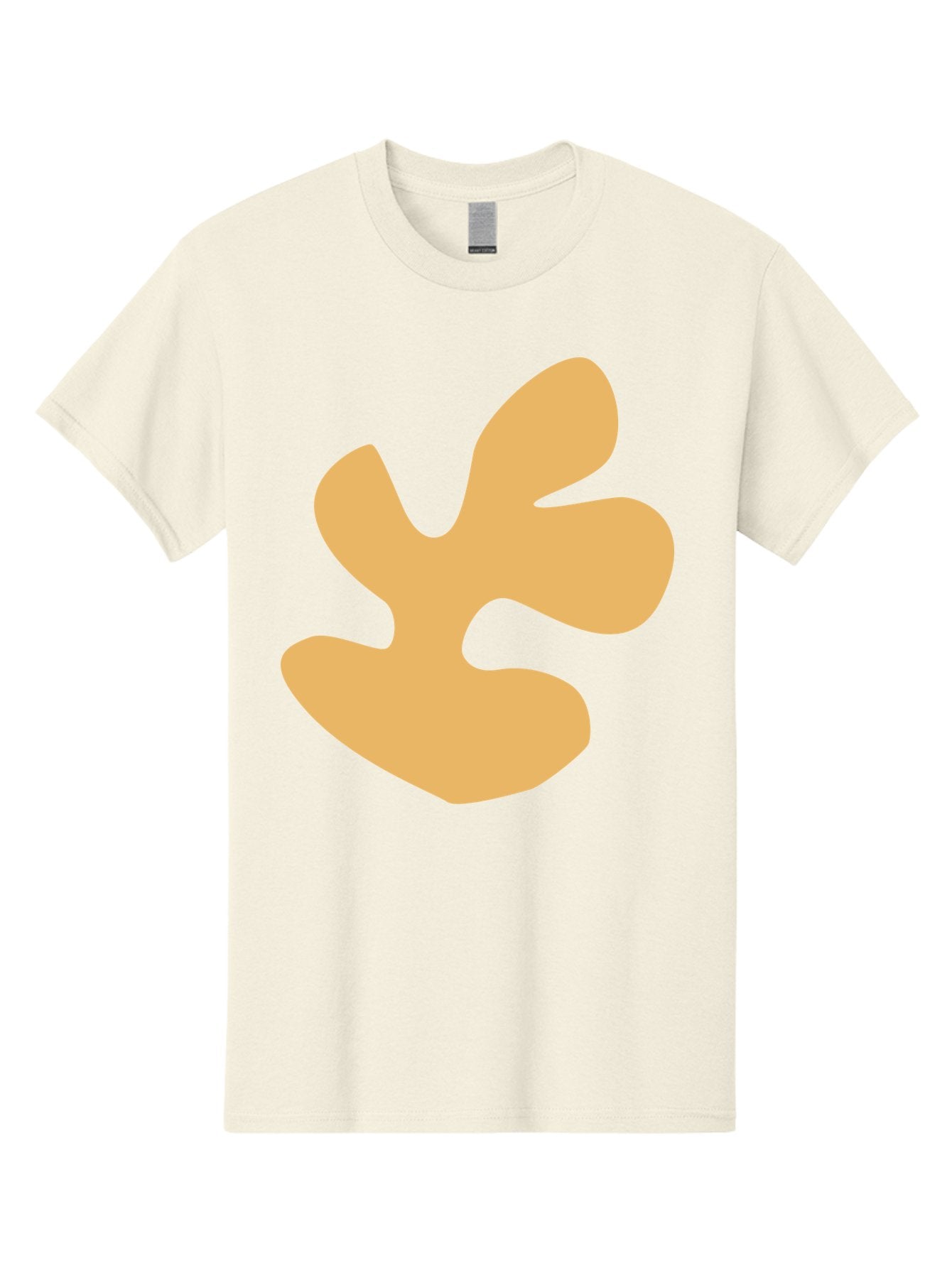 Ginkgo-Leaf Men'S Graphic Tee, 100% Cotton, Comfortable Casual Summer Wear, Machine Washable, Ginko Leaf, Abstract Shape, Minimalist Design, Simple Graphics, Tan Color, Modern Art, Digital Illustration Aab619 12