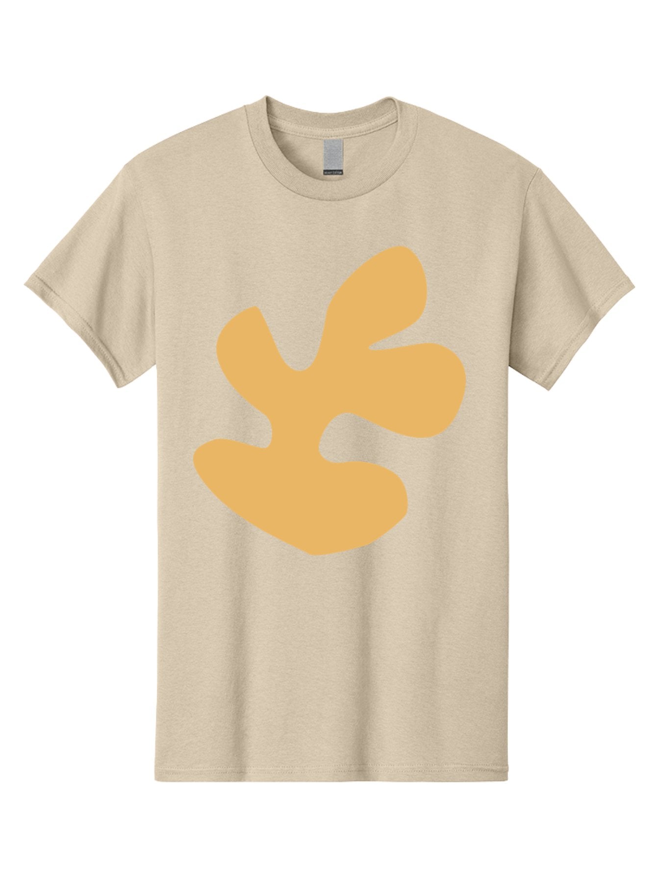 Ginkgo-Leaf Men'S Graphic Tee, 100% Cotton, Comfortable Casual Summer Wear, Machine Washable, Ginko Leaf, Abstract Shape, Minimalist Design, Simple Graphics, Tan Color, Modern Art, Digital Illustration Aab619 8