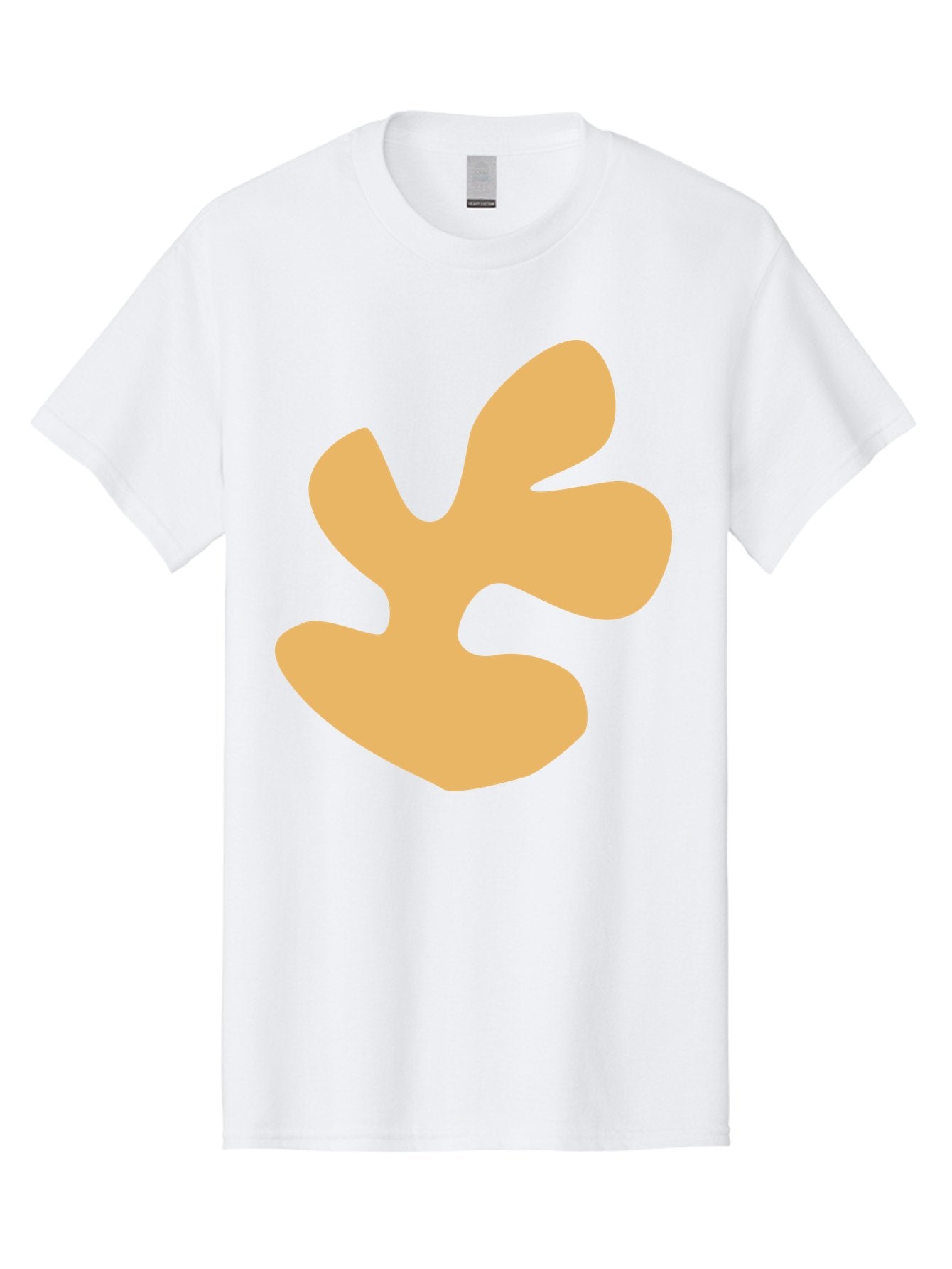 Ginkgo-Leaf Men'S Graphic Tee, 100% Cotton, Comfortable Casual Summer Wear, Machine Washable, Ginko Leaf, Abstract Shape, Minimalist Design, Simple Graphics, Tan Color, Modern Art, Digital Illustration Aab619 5