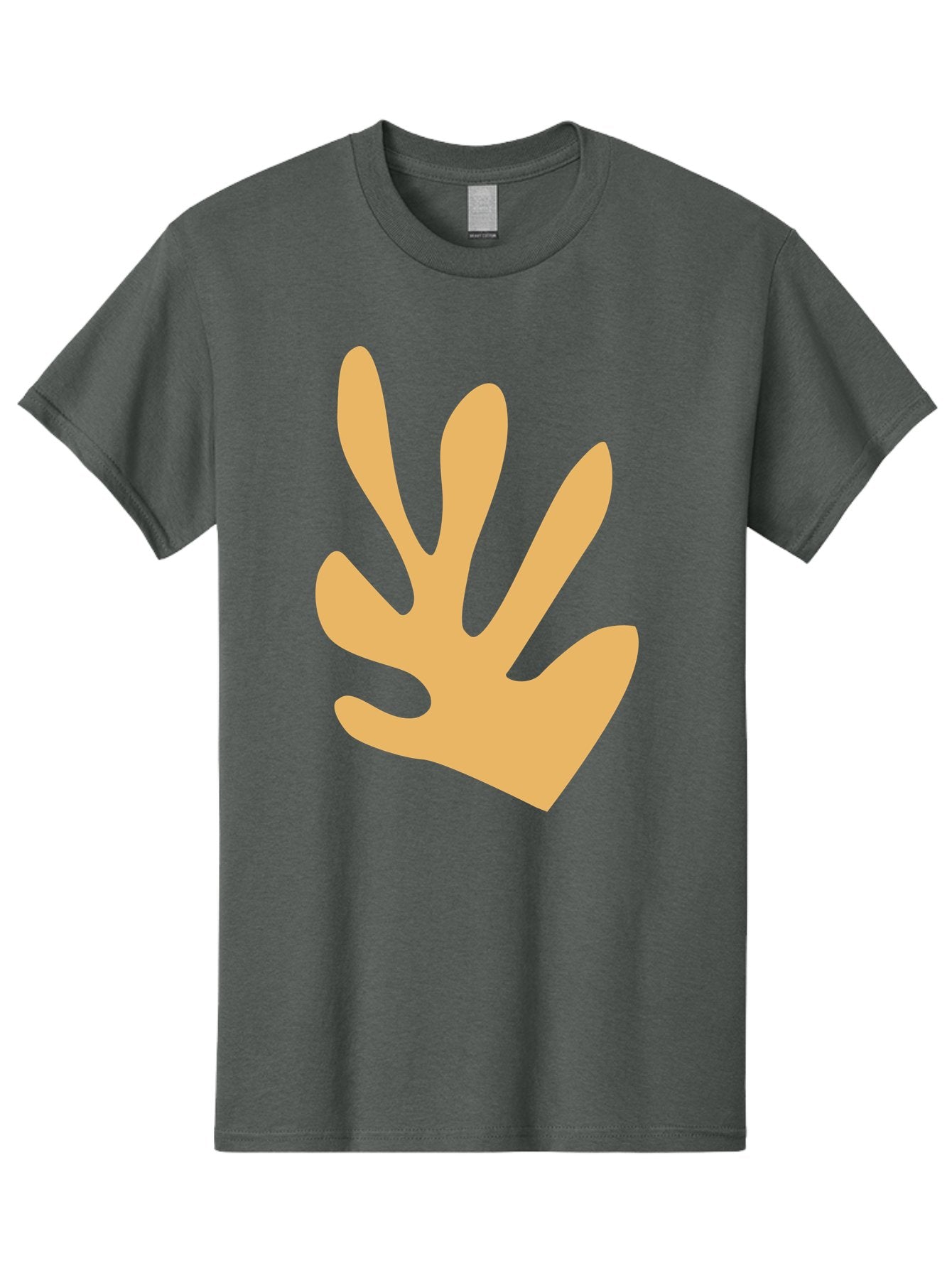 Handprint Men'S Graphic Tee, 100% Cotton, Comfortable Casual Summer Wear, Machine Washable, Handprint, Peach Colored Hand, Simple Illustration, Minimalist Design, Children'S Art, Creative Expression, Hand Gesture Aab621 5