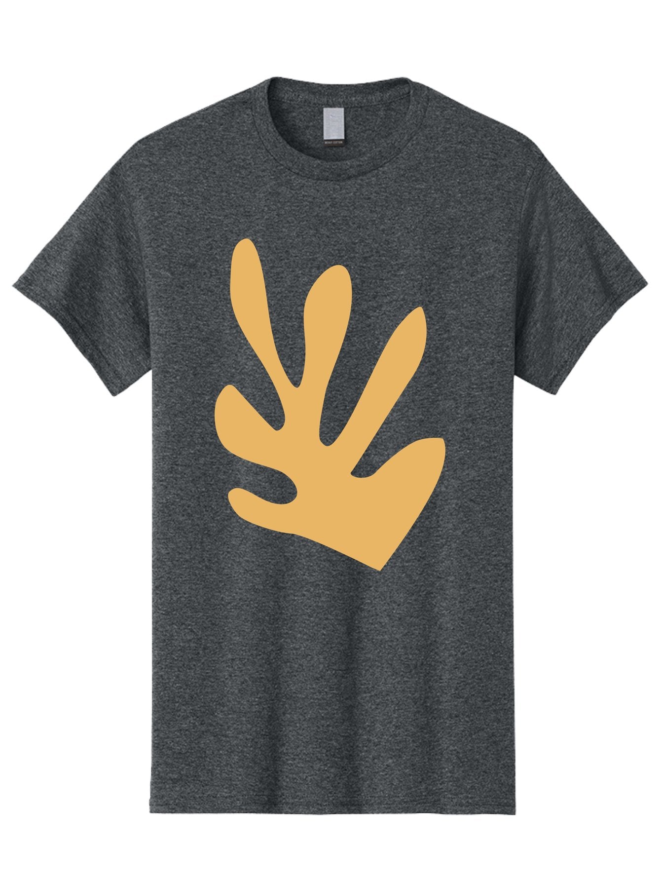 Handprint Men'S Graphic Tee, 100% Cotton, Comfortable Casual Summer Wear, Machine Washable, Handprint, Peach Colored Hand, Simple Illustration, Minimalist Design, Children'S Art, Creative Expression, Hand Gesture Aab621 11