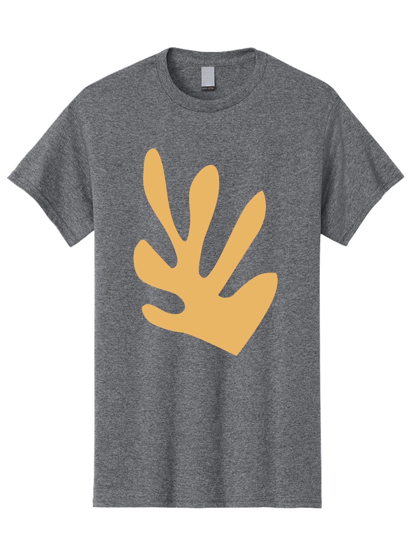 Handprint Men'S Graphic Tee, 100% Cotton, Comfortable Casual Summer Wear, Machine Washable, Handprint, Peach Colored Hand, Simple Illustration, Minimalist Design, Children'S Art, Creative Expression, Hand Gesture Aab621 8