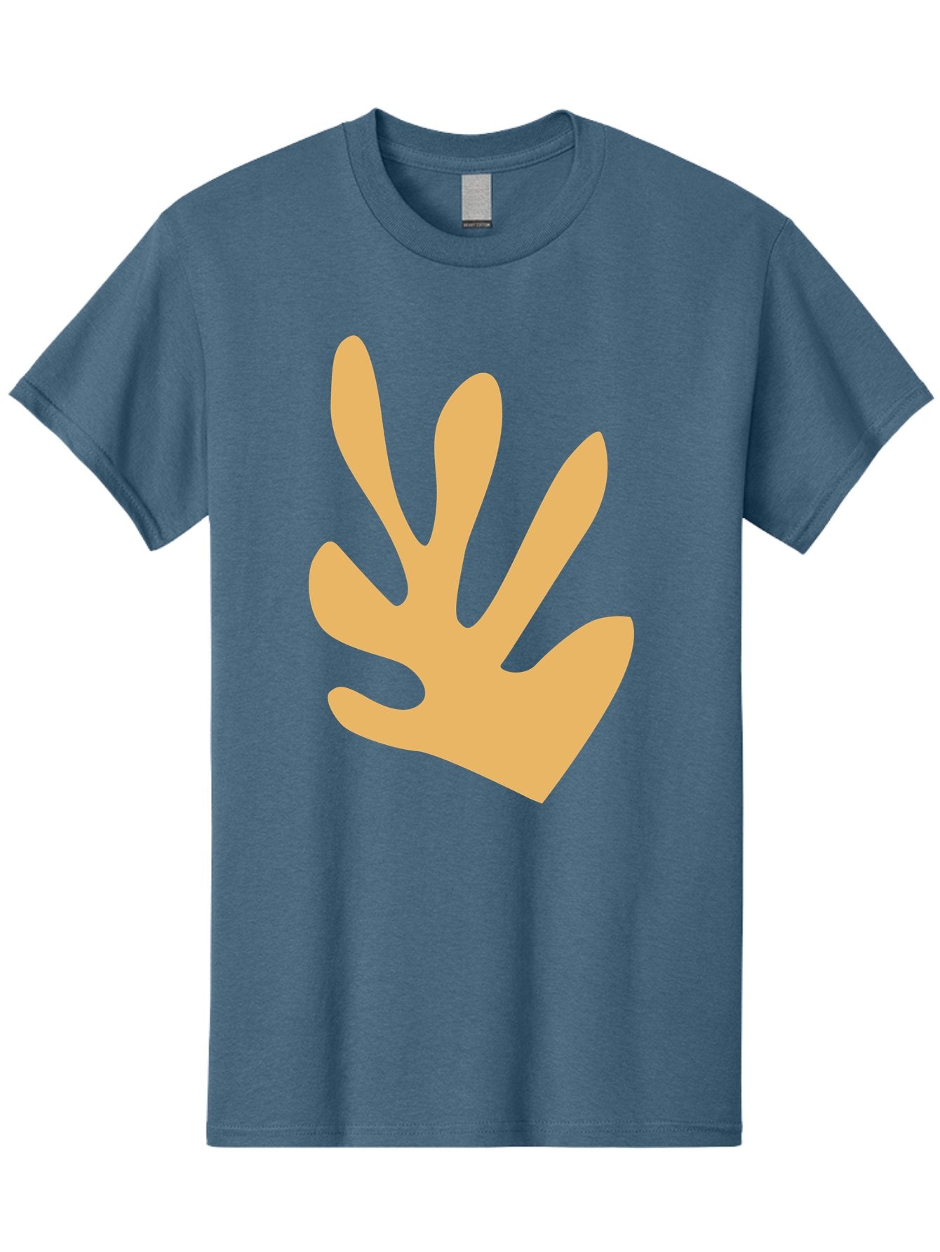 Handprint Men'S Graphic Tee, 100% Cotton, Comfortable Casual Summer Wear, Machine Washable, Handprint, Peach Colored Hand, Simple Illustration, Minimalist Design, Children'S Art, Creative Expression, Hand Gesture Aab621 10