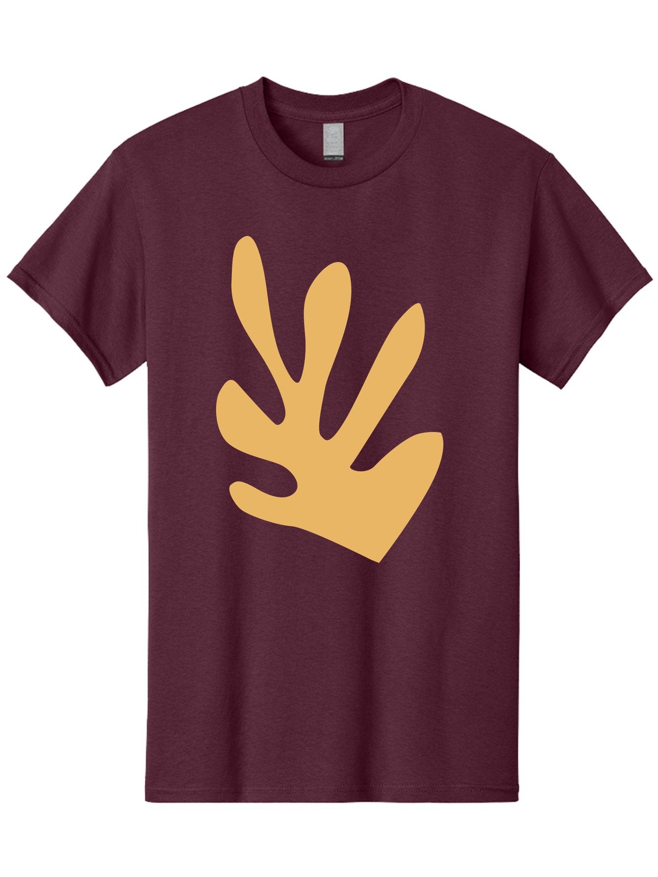 Handprint Men'S Graphic Tee, 100% Cotton, Comfortable Casual Summer Wear, Machine Washable, Handprint, Peach Colored Hand, Simple Illustration, Minimalist Design, Children'S Art, Creative Expression, Hand Gesture Aab621 3