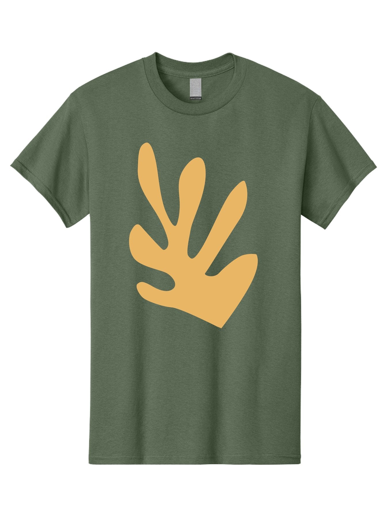 Handprint Men'S Graphic Tee, 100% Cotton, Comfortable Casual Summer Wear, Machine Washable, Handprint, Peach Colored Hand, Simple Illustration, Minimalist Design, Children'S Art, Creative Expression, Hand Gesture Aab621 6