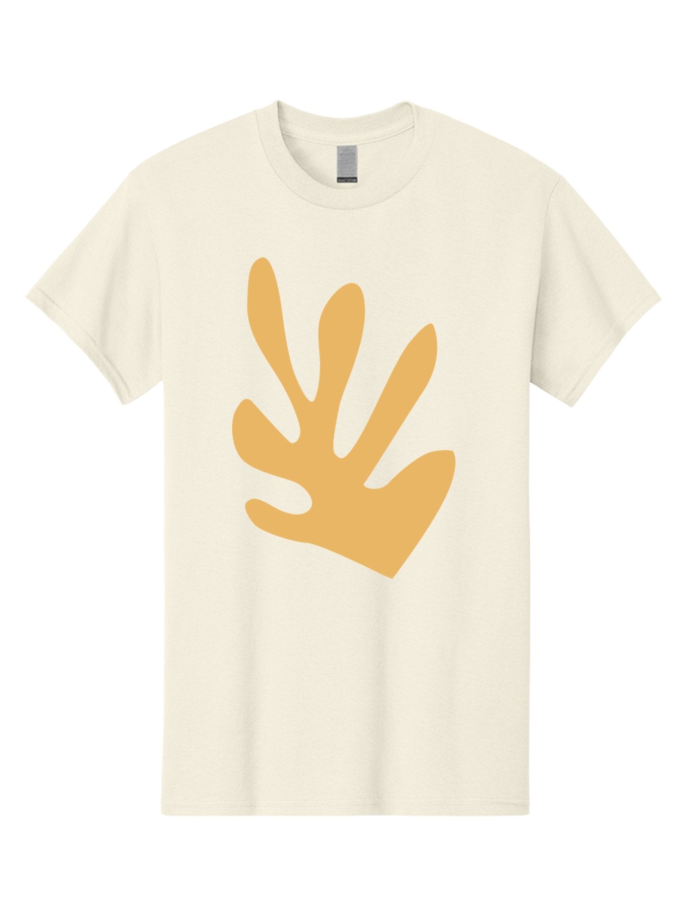 Handprint Men'S Graphic Tee, 100% Cotton, Comfortable Casual Summer Wear, Machine Washable, Handprint, Peach Colored Hand, Simple Illustration, Minimalist Design, Children'S Art, Creative Expression, Hand Gesture Aab621 13