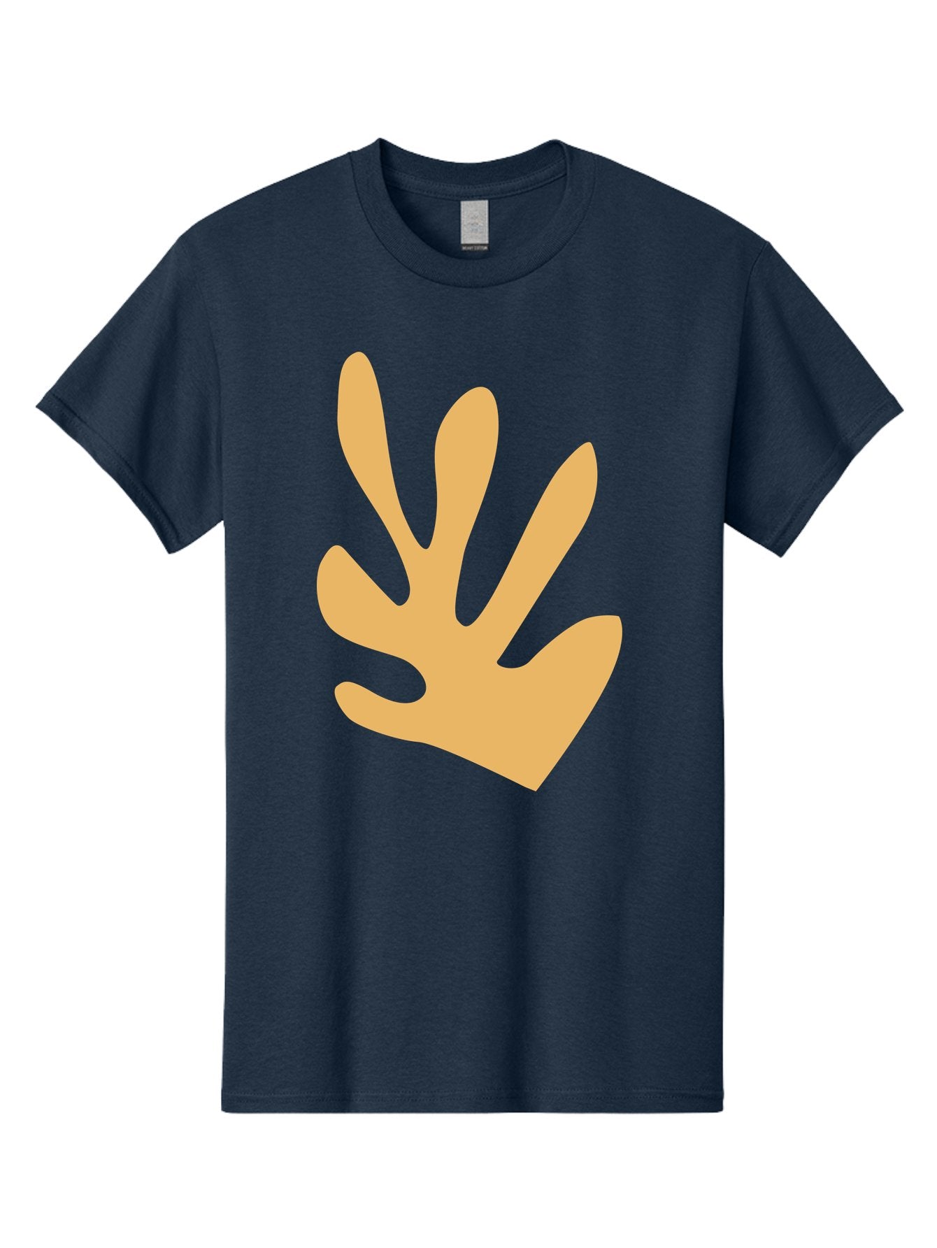 Handprint Men'S Graphic Tee, 100% Cotton, Comfortable Casual Summer Wear, Machine Washable, Handprint, Peach Colored Hand, Simple Illustration, Minimalist Design, Children'S Art, Creative Expression, Hand Gesture Aab621