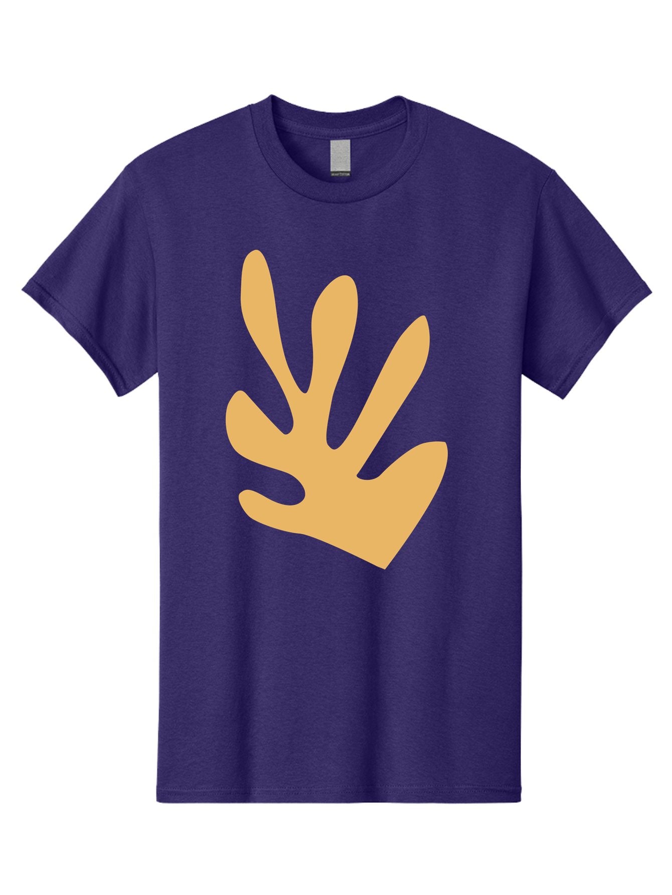 Handprint Men'S Graphic Tee, 100% Cotton, Comfortable Casual Summer Wear, Machine Washable, Handprint, Peach Colored Hand, Simple Illustration, Minimalist Design, Children'S Art, Creative Expression, Hand Gesture Aab621 7
