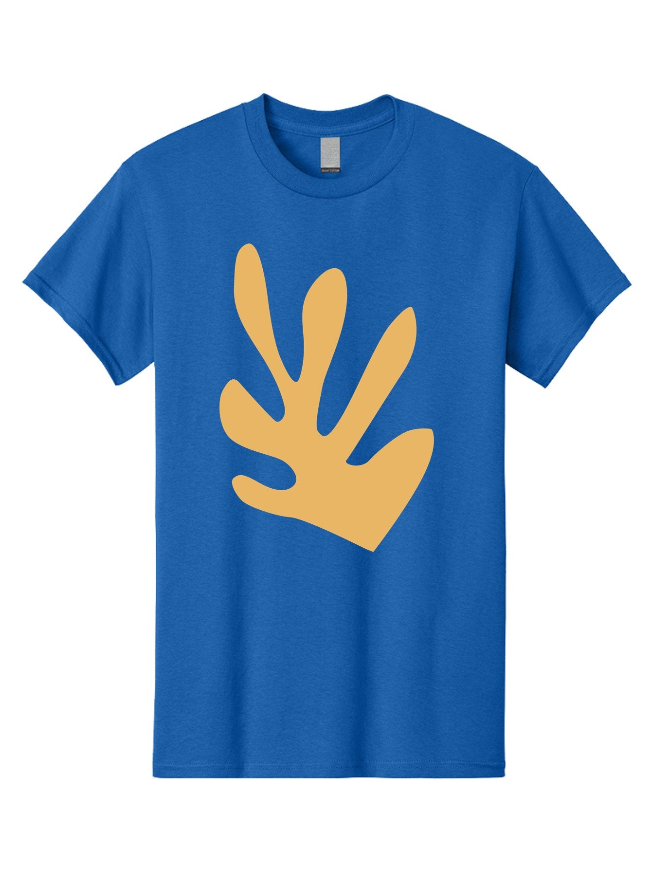 Handprint Men'S Graphic Tee, 100% Cotton, Comfortable Casual Summer Wear, Machine Washable, Handprint, Peach Colored Hand, Simple Illustration, Minimalist Design, Children'S Art, Creative Expression, Hand Gesture Aab621 12