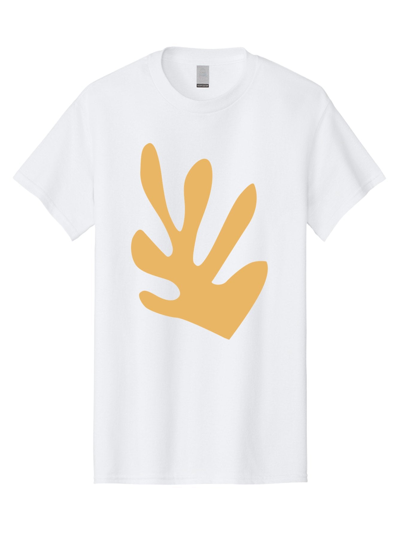 Handprint Men'S Graphic Tee, 100% Cotton, Comfortable Casual Summer Wear, Machine Washable, Handprint, Peach Colored Hand, Simple Illustration, Minimalist Design, Children'S Art, Creative Expression, Hand Gesture Aab621 9