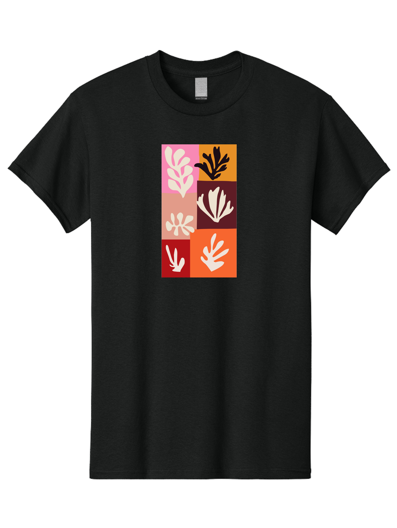 Leaf-Patterns Men'S Graphic Tee, 100% Cotton, Comfortable Casual Summer Wear, Machine Washable, Abstract Art, Cut-Out Technique, Floral Motifs, Bold Colors, Minimalist Design, Modern Art, Decorative Patterns, Leaf Silhouettes, Artistic Collage Aab622 5
