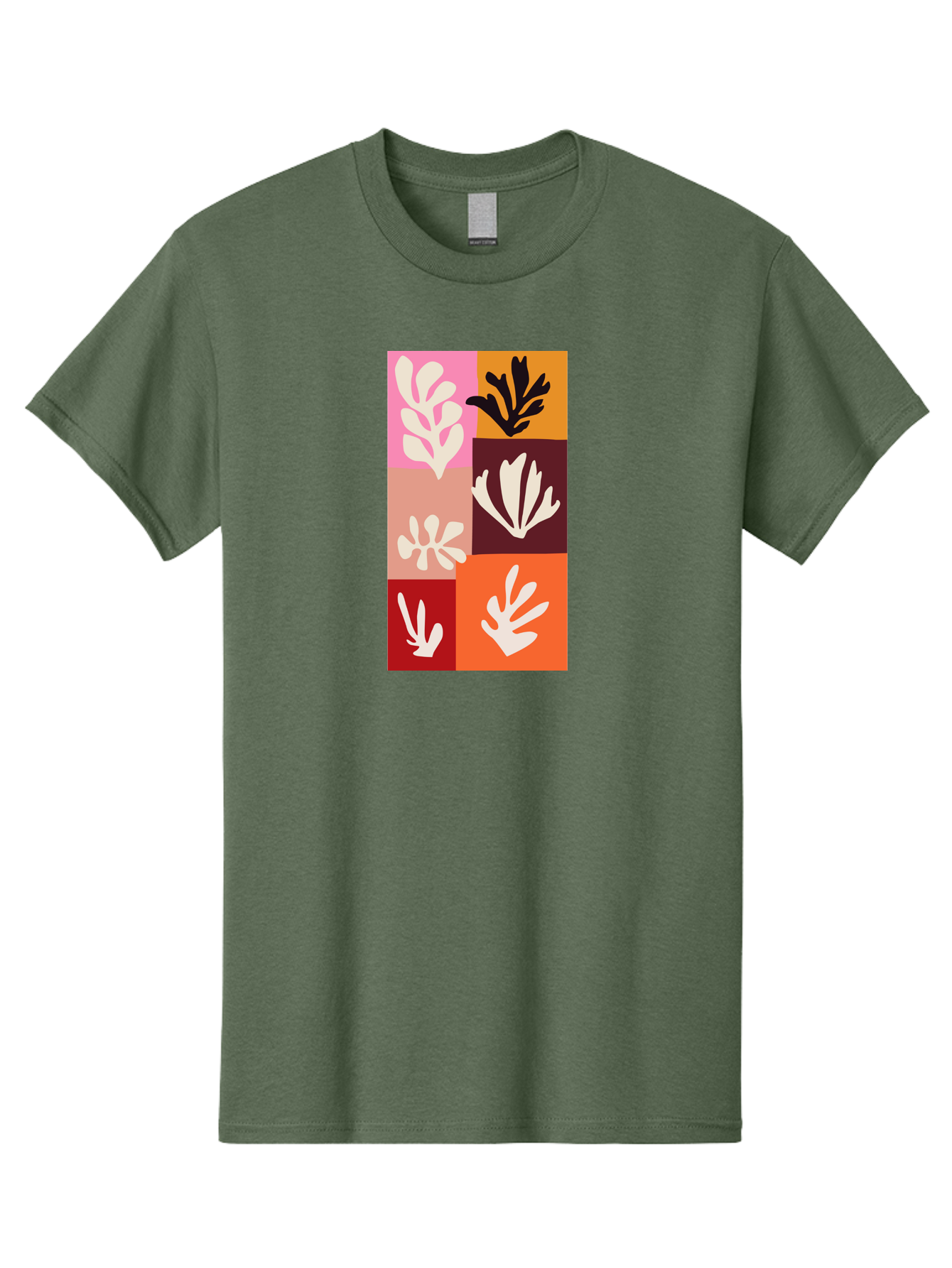 Leaf-Patterns Men'S Graphic Tee, 100% Cotton, Comfortable Casual Summer Wear, Machine Washable, Abstract Art, Cut-Out Technique, Floral Motifs, Bold Colors, Minimalist Design, Modern Art, Decorative Patterns, Leaf Silhouettes, Artistic Collage Aab622 19