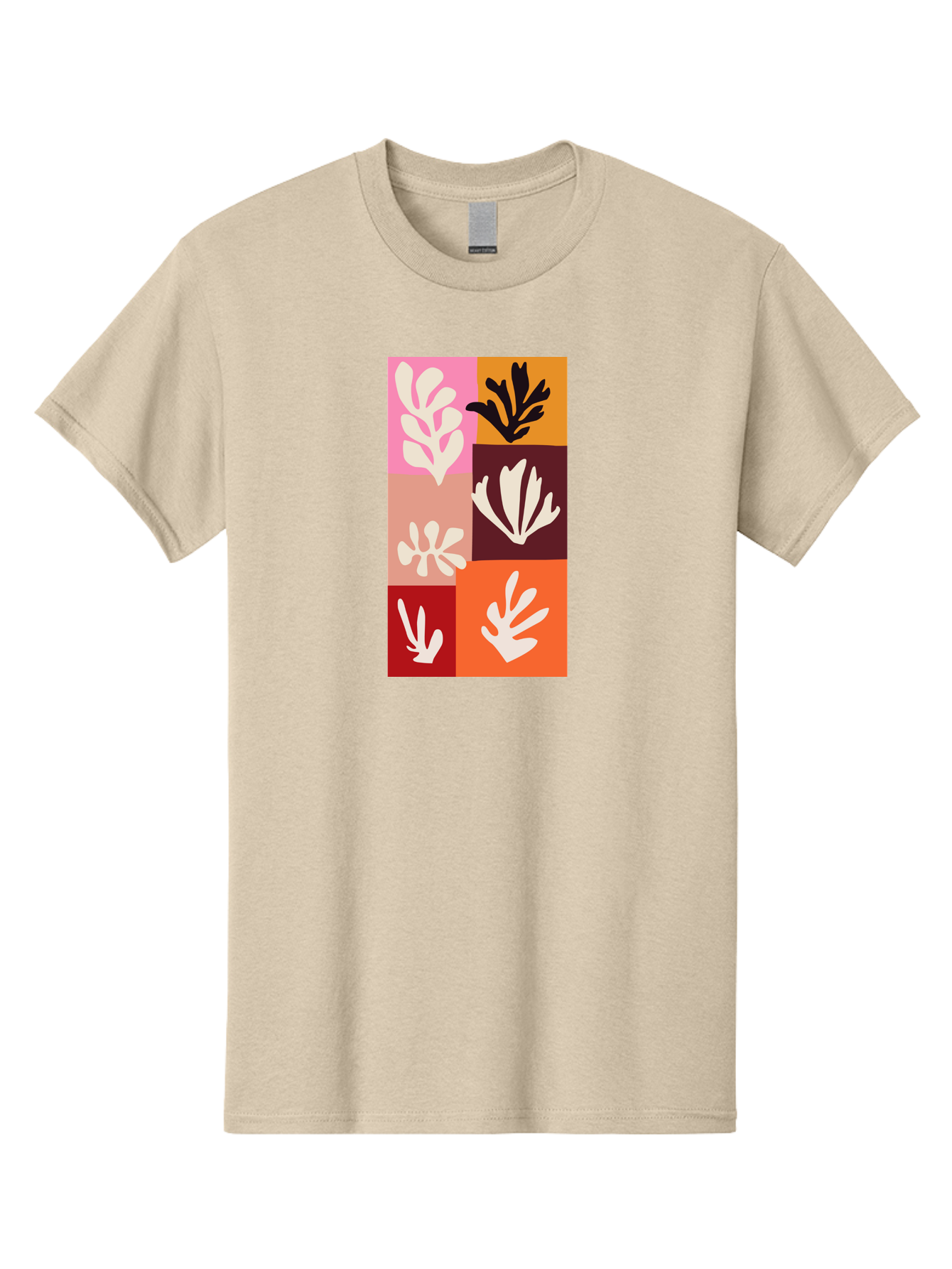 Leaf-Patterns Men'S Graphic Tee, 100% Cotton, Comfortable Casual Summer Wear, Machine Washable, Abstract Art, Cut-Out Technique, Floral Motifs, Bold Colors, Minimalist Design, Modern Art, Decorative Patterns, Leaf Silhouettes, Artistic Collage Aab622 13