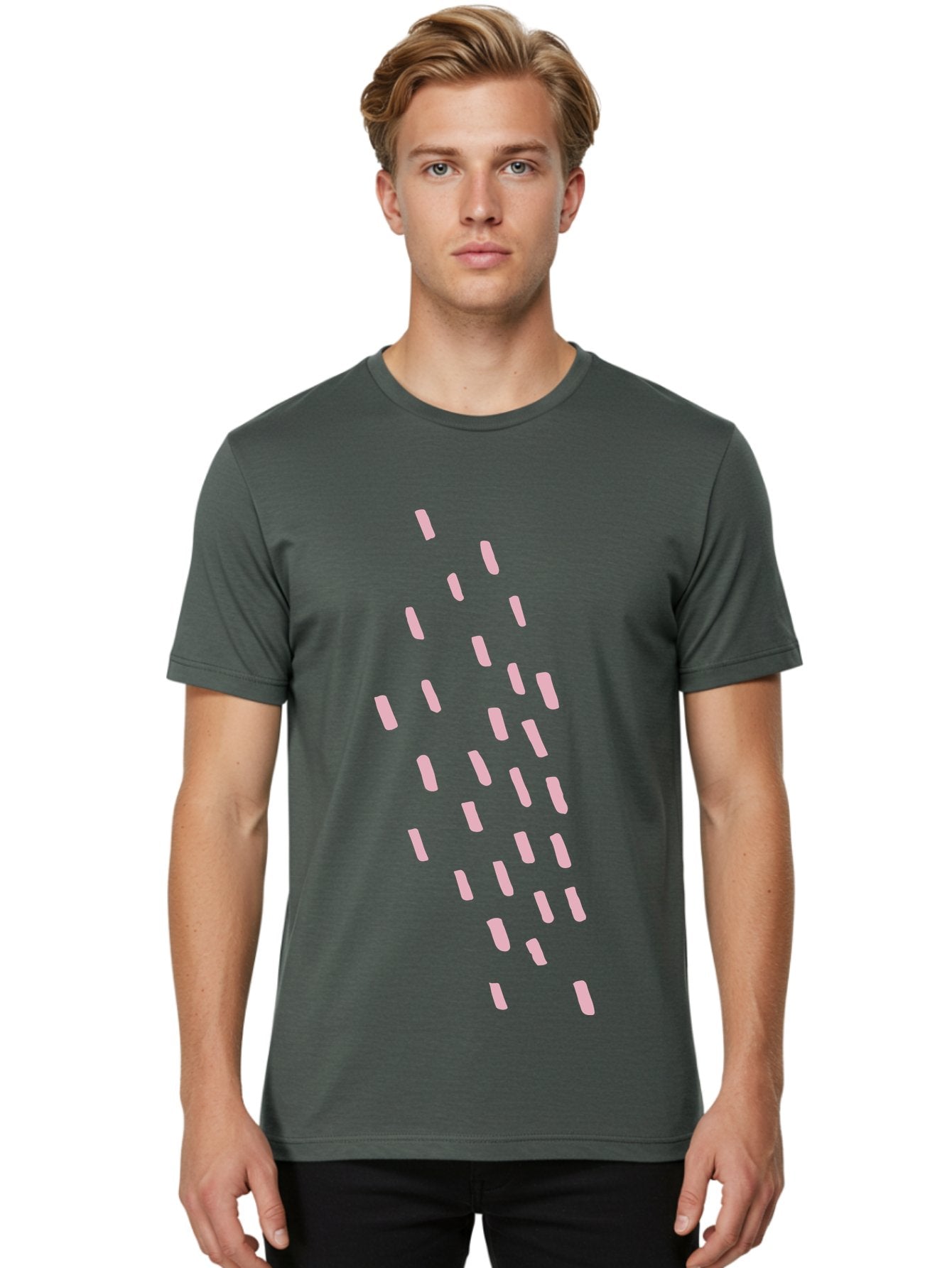 Pink-Capsules Men'S Graphic Tee, 100% Cotton, Comfortable Casual Summer Wear, Machine Washable, White Oblong Shapes, Modern Design Elements, Abstract Patterns, Minimalist Aesthetics, Graphic Design Inspiration, Creative Visuals Aab625 26