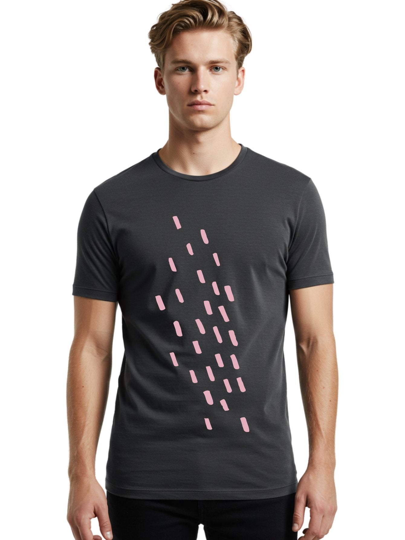 Pink-Capsules Men'S Graphic Tee, 100% Cotton, Comfortable Casual Summer Wear, Machine Washable, White Oblong Shapes, Modern Design Elements, Abstract Patterns, Minimalist Aesthetics, Graphic Design Inspiration, Creative Visuals Aab625 24