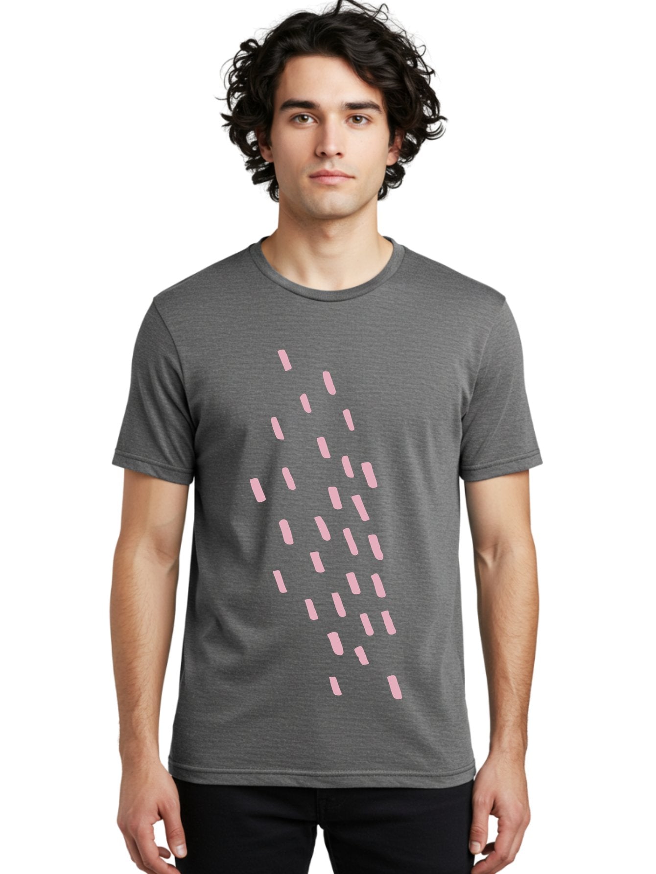 Pink-Capsules Men'S Graphic Tee, 100% Cotton, Comfortable Casual Summer Wear, Machine Washable, White Oblong Shapes, Modern Design Elements, Abstract Patterns, Minimalist Aesthetics, Graphic Design Inspiration, Creative Visuals Aab625 16