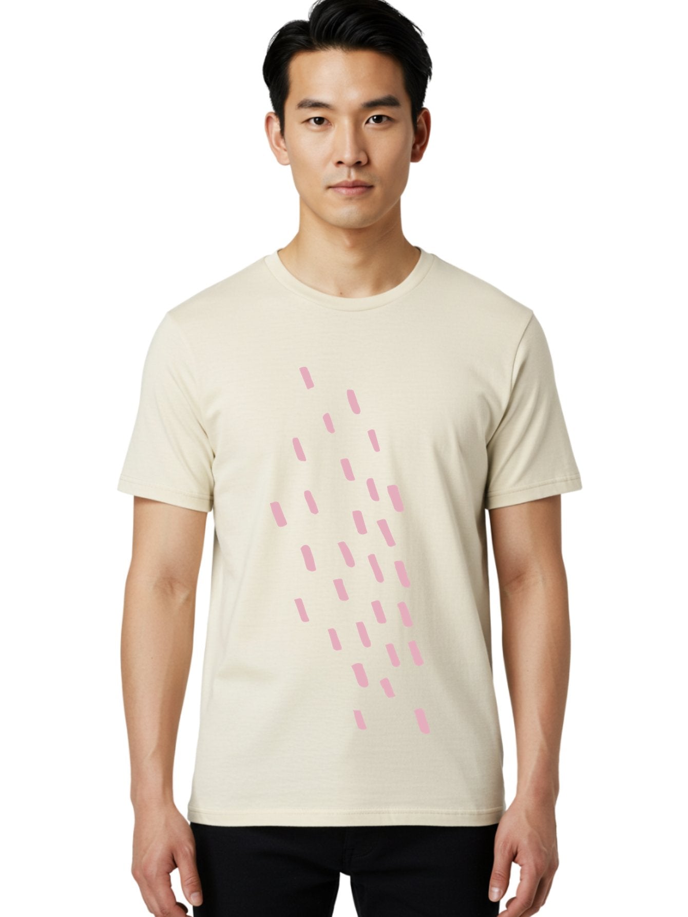 Pink-Capsules Men'S Graphic Tee, 100% Cotton, Comfortable Casual Summer Wear, Machine Washable, White Oblong Shapes, Modern Design Elements, Abstract Patterns, Minimalist Aesthetics, Graphic Design Inspiration, Creative Visuals Aab625 27