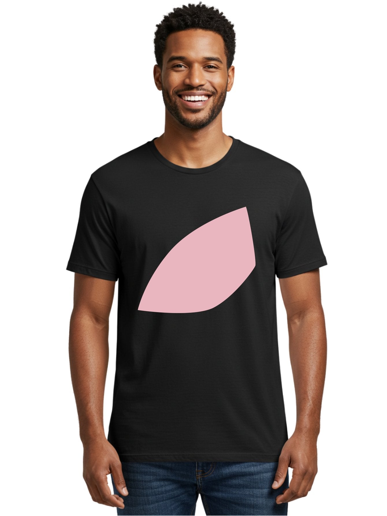 Pink-Leaf Men'S Graphic Tee, 100% Cotton, Comfortable Casual Summer Wear, Machine Washable, Pink Leaf, Simple Shape, Minimal Design, Abstract Art, Soft Pink Color, Leaf Illustration, Digital Graphics, Modern Art Aab626 30