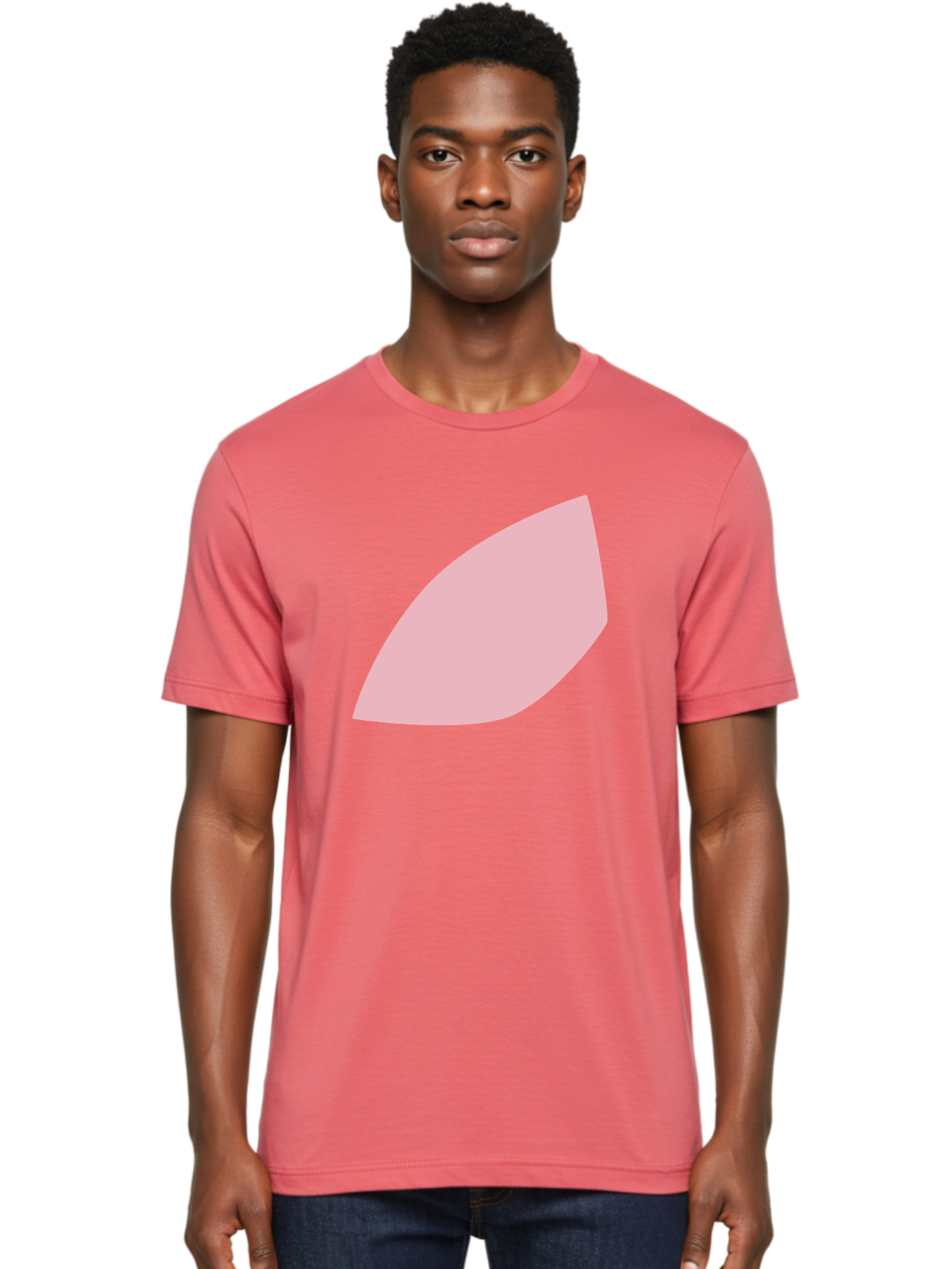 Pink-Leaf Men'S Graphic Tee, 100% Cotton, Comfortable Casual Summer Wear, Machine Washable, Pink Leaf, Simple Shape, Minimal Design, Abstract Art, Soft Pink Color, Leaf Illustration, Digital Graphics, Modern Art Aab626 20