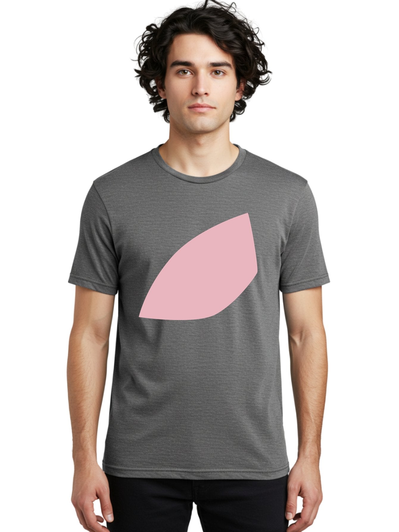 Pink-Leaf Men'S Graphic Tee, 100% Cotton, Comfortable Casual Summer Wear, Machine Washable, Pink Leaf, Simple Shape, Minimal Design, Abstract Art, Soft Pink Color, Leaf Illustration, Digital Graphics, Modern Art Aab626 29