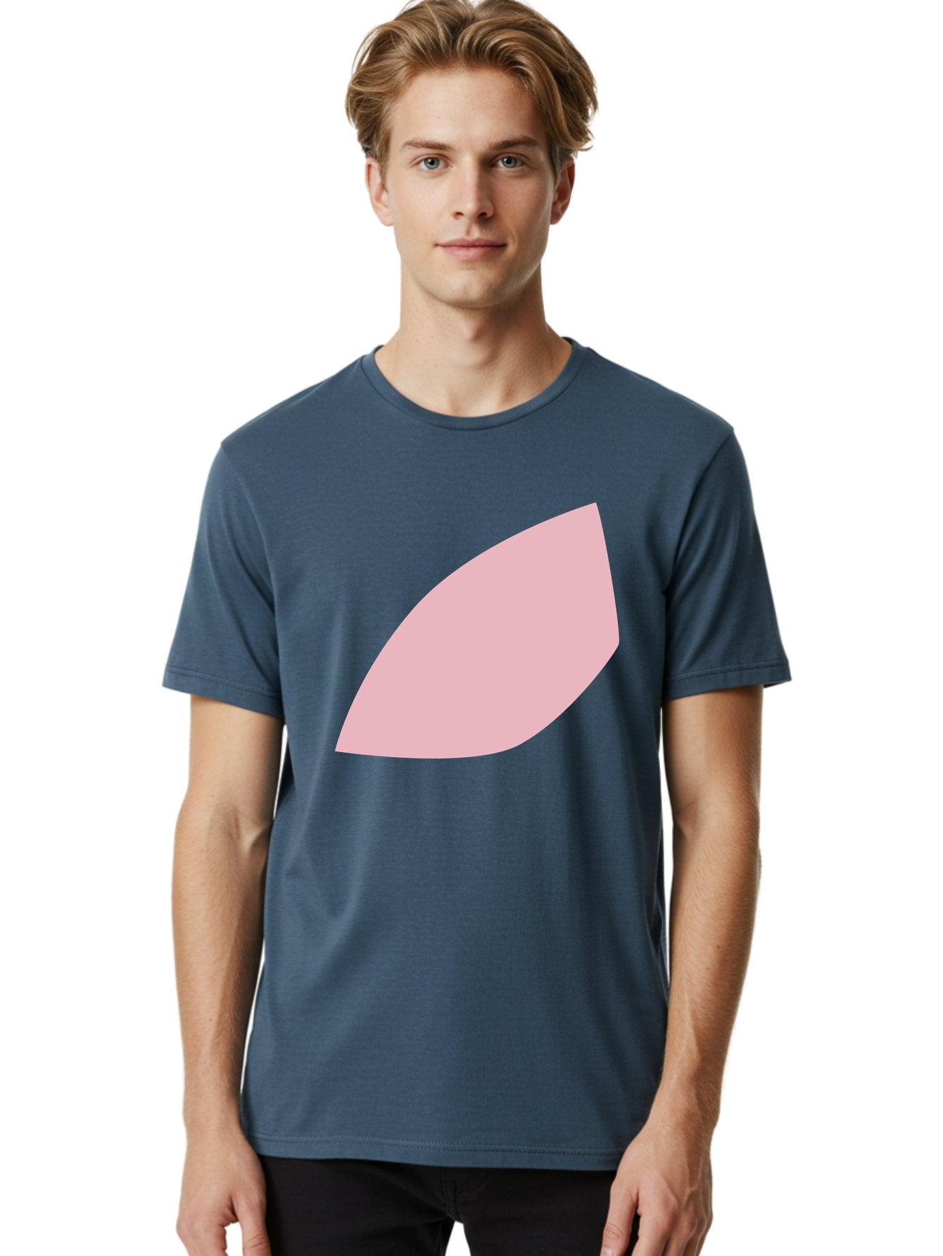 Pink-Leaf Men'S Graphic Tee, 100% Cotton, Comfortable Casual Summer Wear, Machine Washable, Pink Leaf, Simple Shape, Minimal Design, Abstract Art, Soft Pink Color, Leaf Illustration, Digital Graphics, Modern Art Aab626 18
