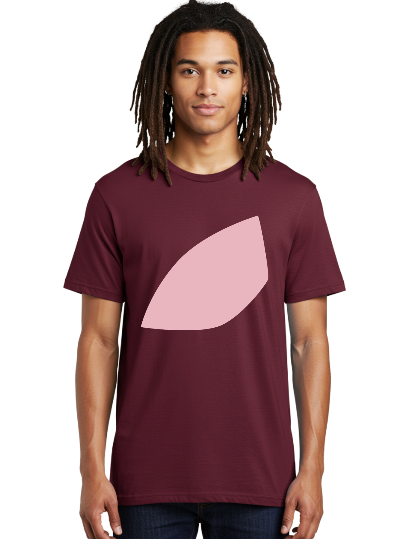 Pink-Leaf Men'S Graphic Tee, 100% Cotton, Comfortable Casual Summer Wear, Machine Washable, Pink Leaf, Simple Shape, Minimal Design, Abstract Art, Soft Pink Color, Leaf Illustration, Digital Graphics, Modern Art Aab626 18
